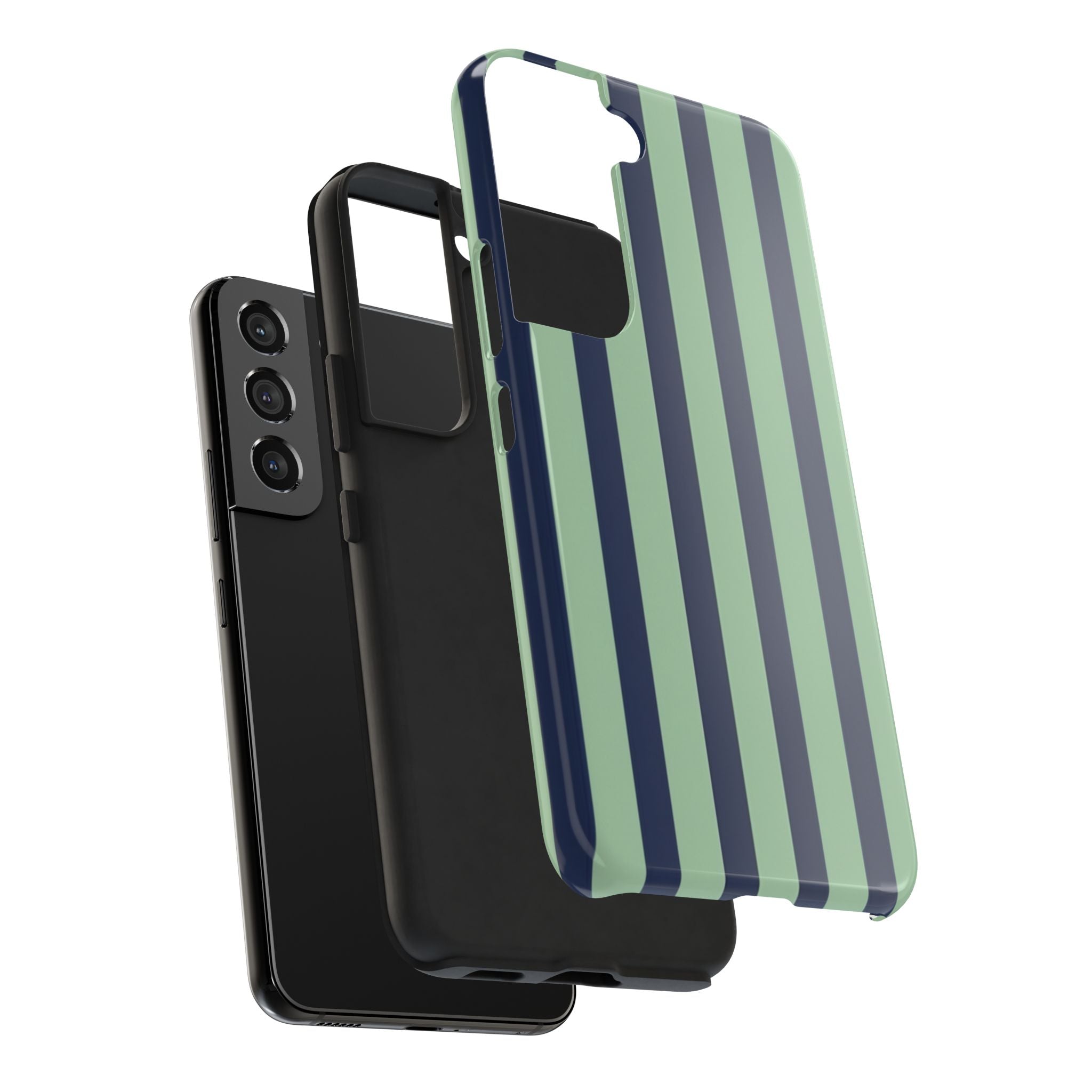 Striped Tough Phone Cases, Stylish Protective Cover, Modern Pattern Cellphone Accessories, Blue Green iPhone Samsung Galaxy Case, Cool Phone