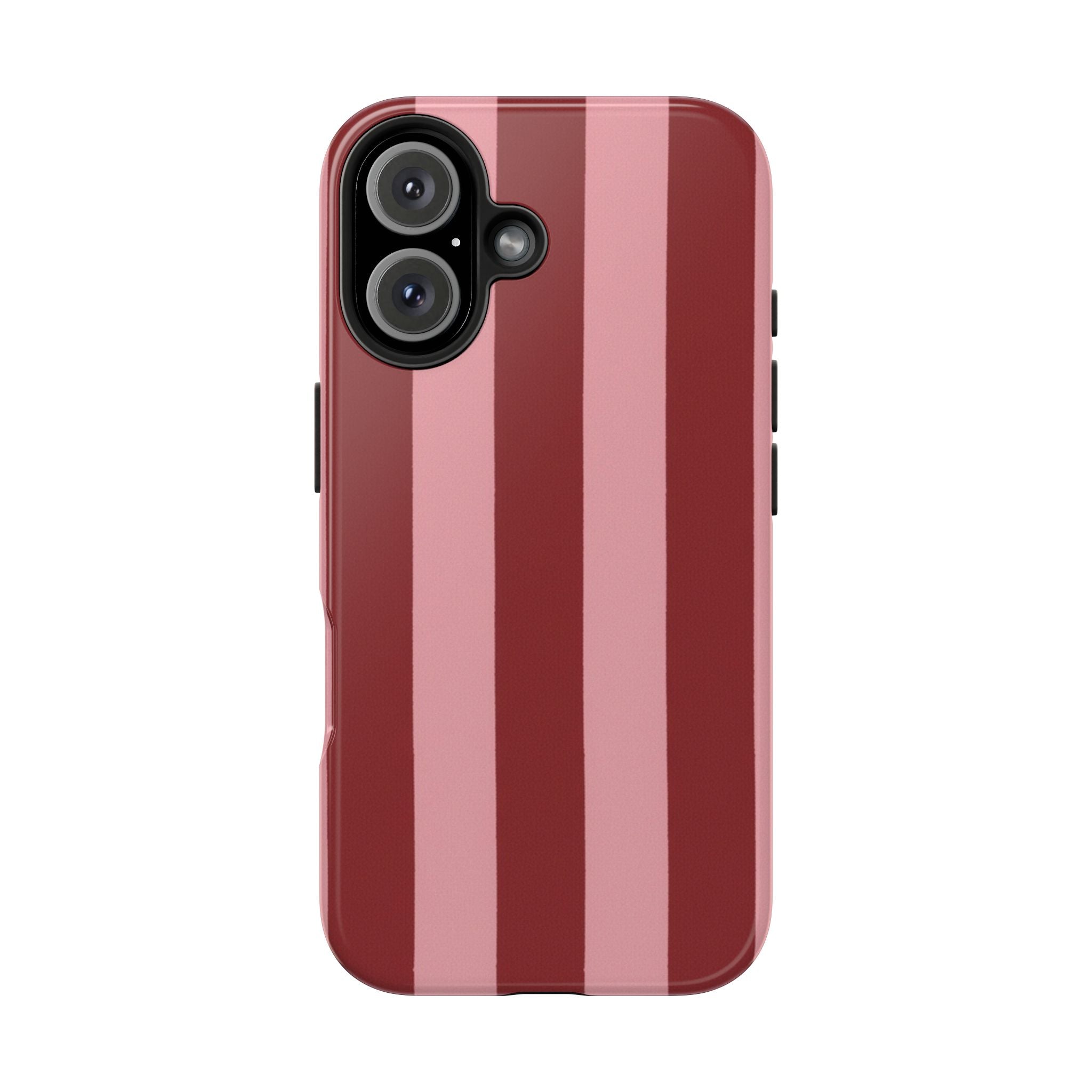 Striped Tough Phone Cases, Pink Red Cool Accessories, Protective Phone Covers, Trendy Mobile Cases, Stylish Device Protectors