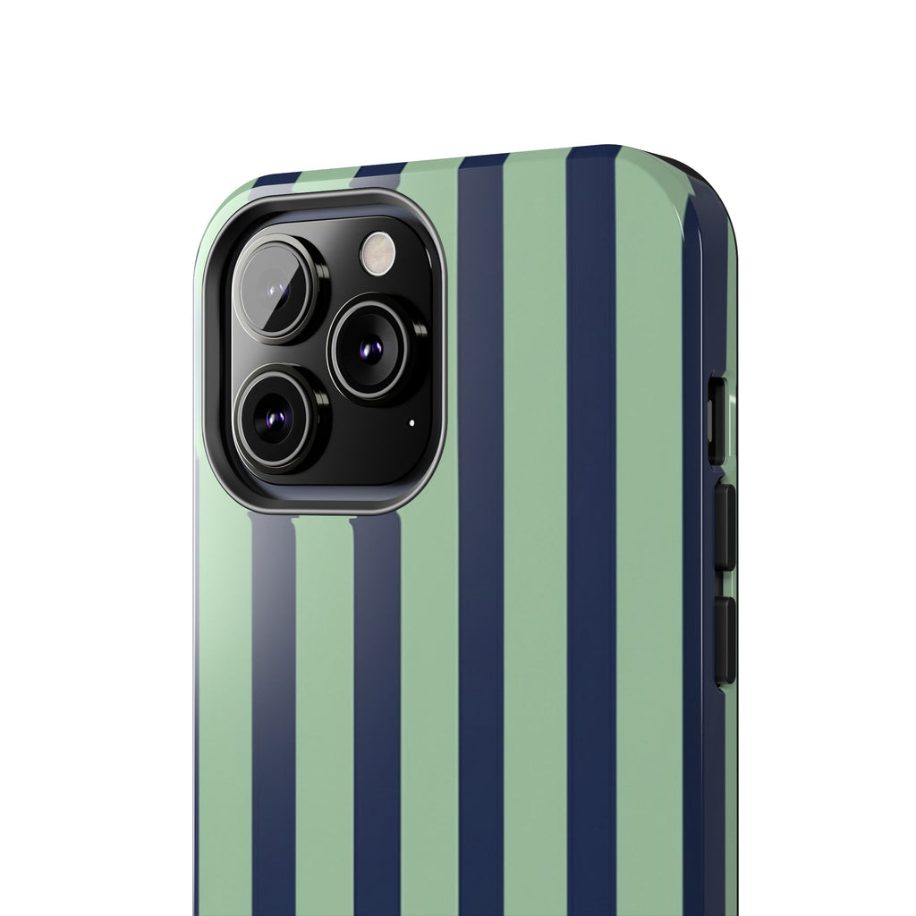 Striped Tough Phone Cases, Stylish Protective Cover, Modern Pattern Cellphone Accessories, Blue Green iPhone Samsung Galaxy Case, Cool Phone