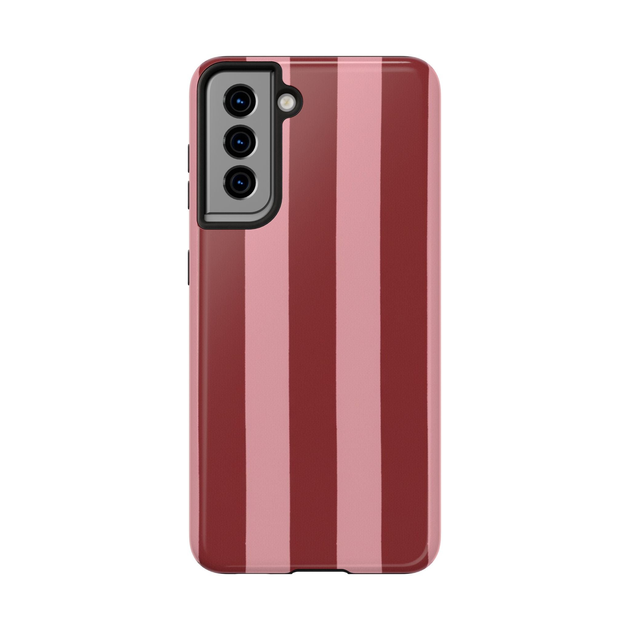 Striped Tough Phone Cases, Pink Red Cool Accessories, Protective Phone Covers, Trendy Mobile Cases, Stylish Device Protectors