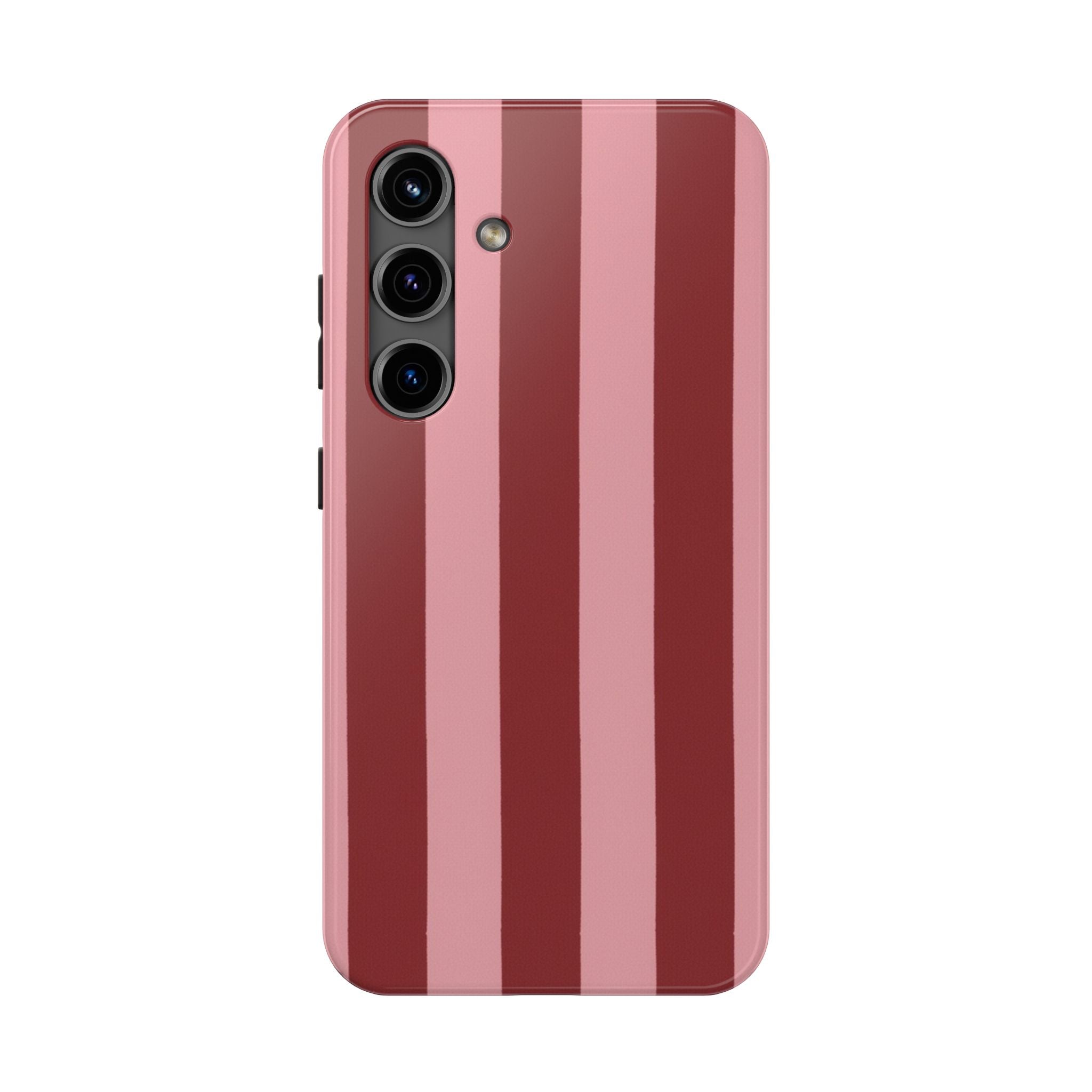 Striped Tough Phone Cases, Pink Red Cool Accessories, Protective Phone Covers, Trendy Mobile Cases, Stylish Device Protectors
