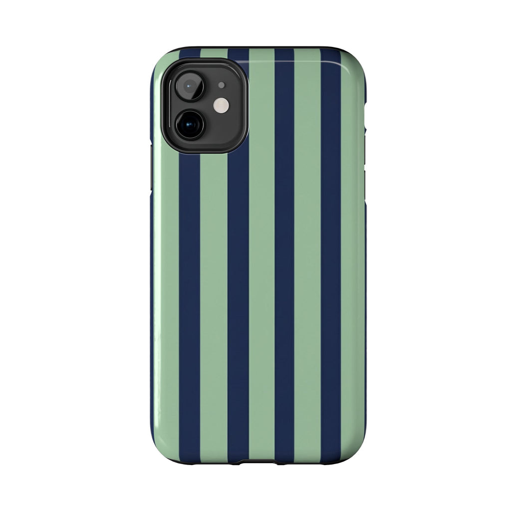 Striped Tough Phone Cases, Stylish Protective Cover, Modern Pattern Cellphone Accessories, Blue Green iPhone Samsung Galaxy Case, Cool Phone