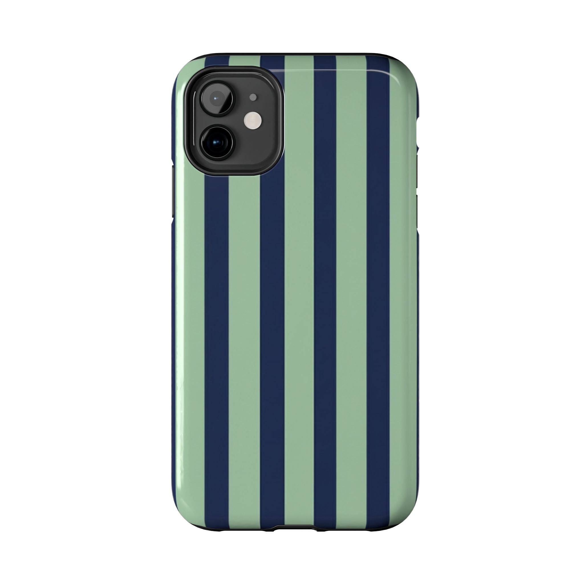 Striped Tough Phone Cases, Stylish Protective Cover, Modern Pattern Cellphone Accessories, Blue Green iPhone Samsung Galaxy Case, Cool Phone