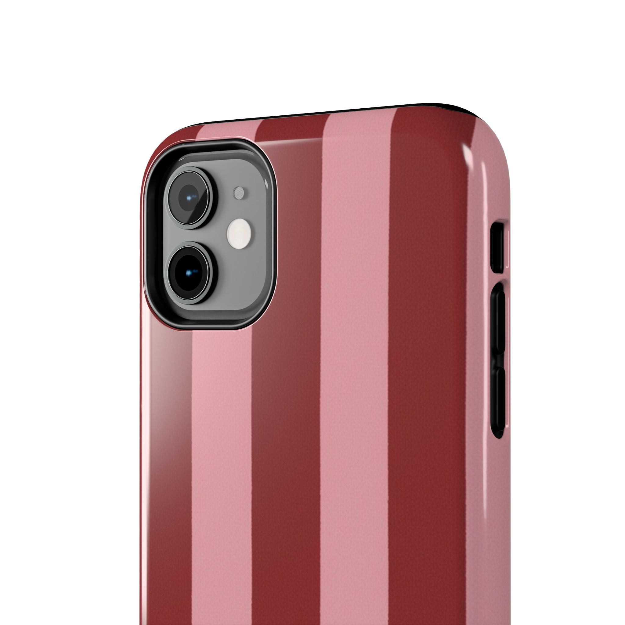 Striped Tough Phone Cases, Pink Red Cool Accessories, Protective Phone Covers, Trendy Mobile Cases, Stylish Device Protectors