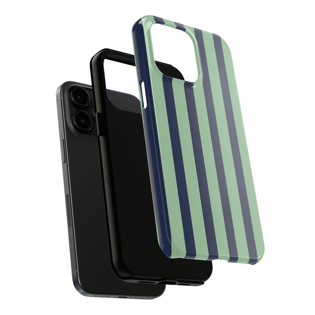 Striped Tough Phone Cases, Stylish Protective Cover, Modern Pattern Cellphone Accessories, Blue Green iPhone Samsung Galaxy Case, Cool Phone