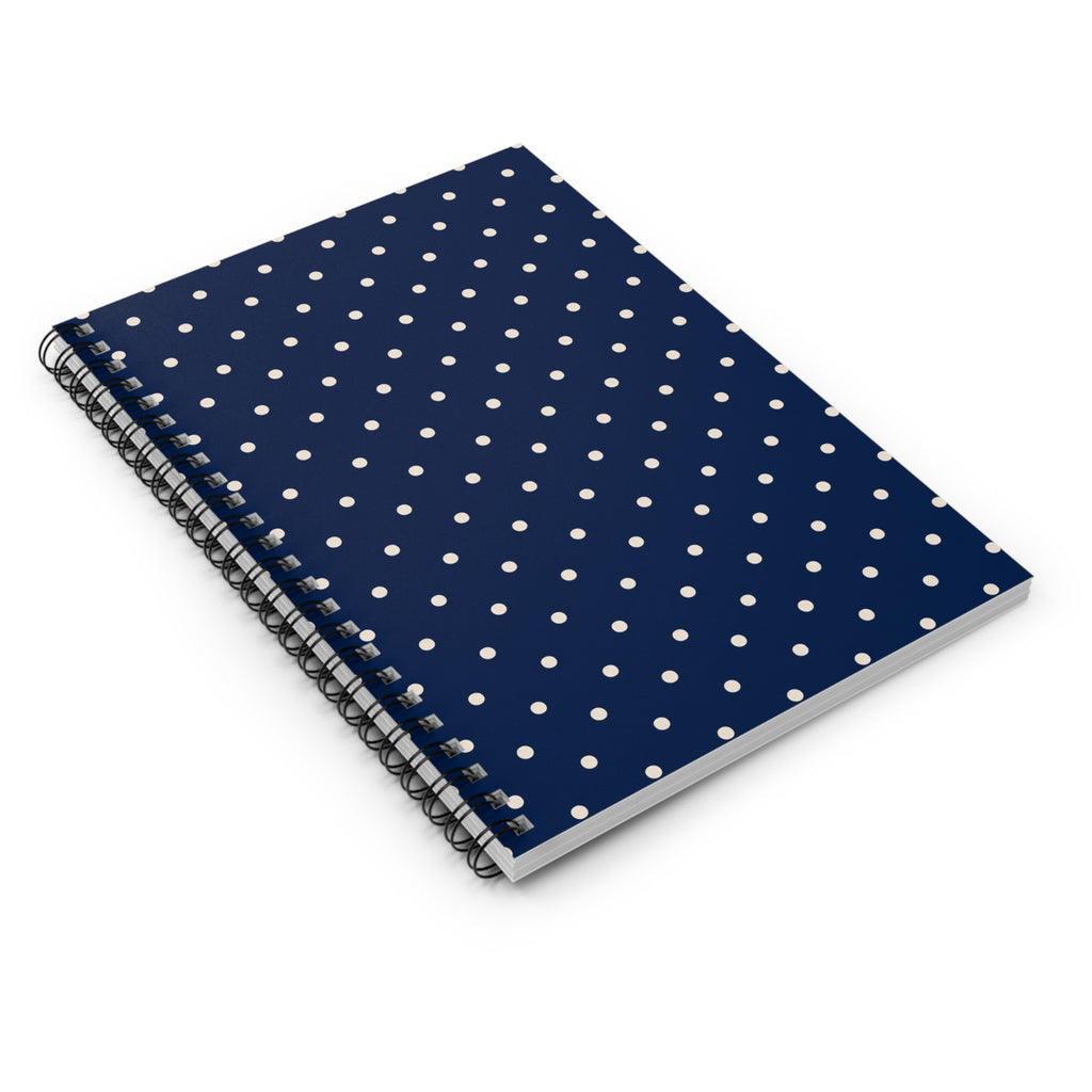 Navy Polka Dot Spiral Notebook | Ruled