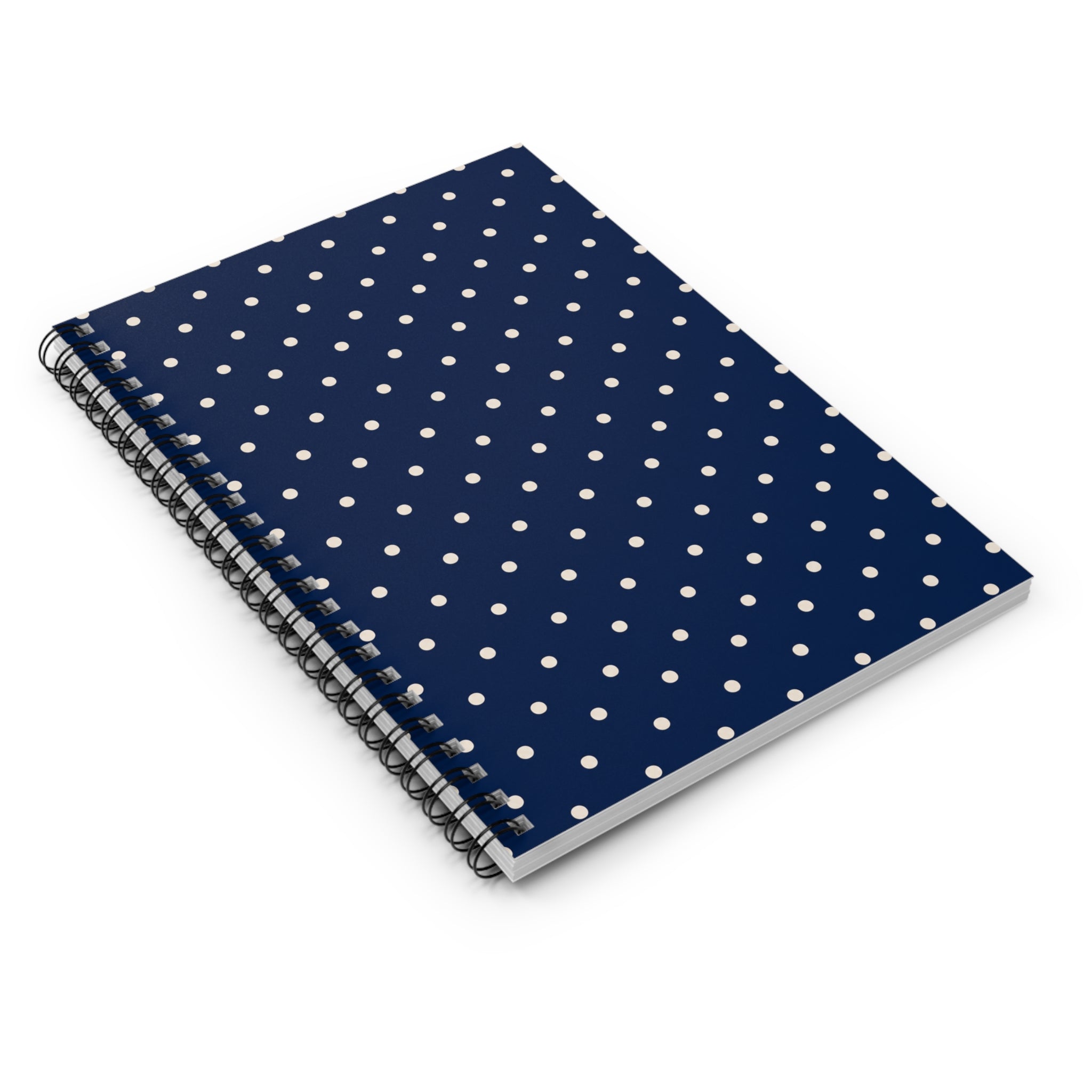 Navy Polka Dot Spiral Notebook | Ruled