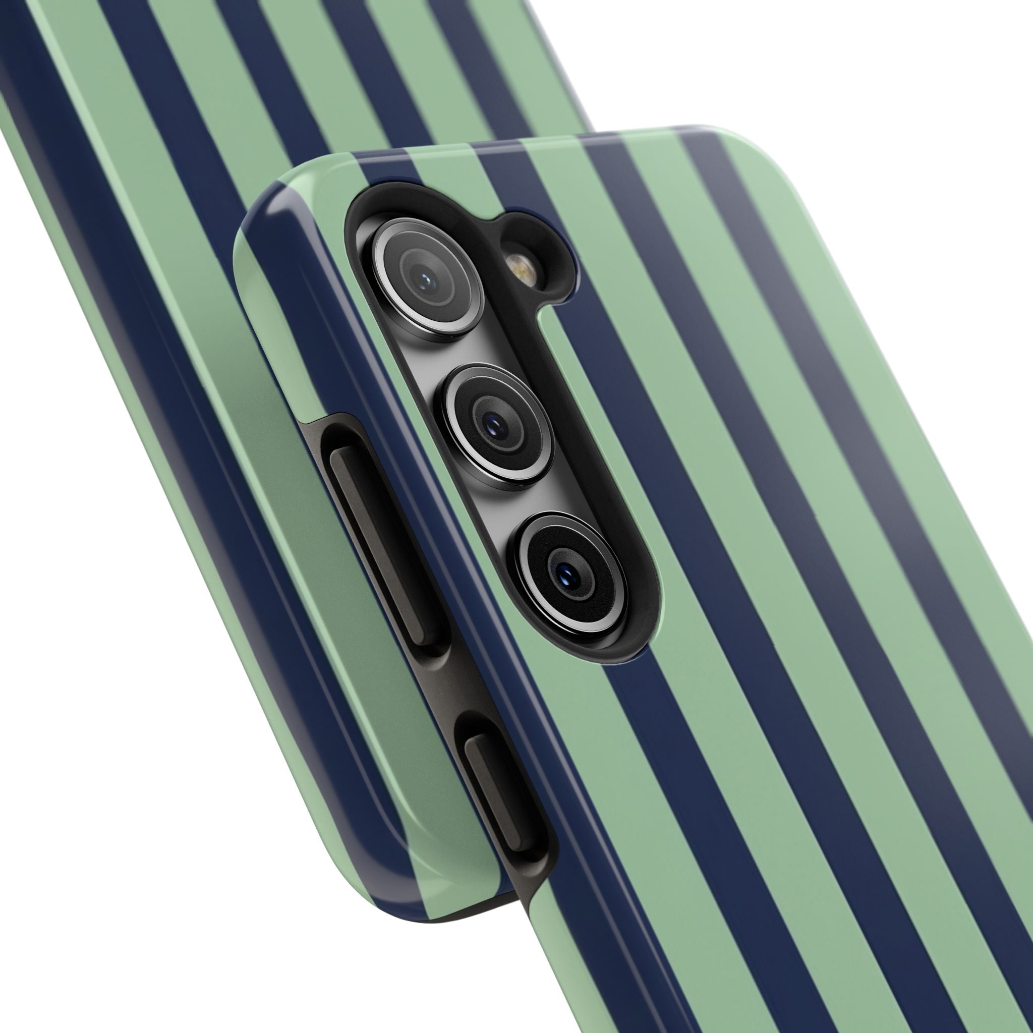 Striped Tough Phone Cases, Stylish Protective Cover, Modern Pattern Cellphone Accessories, Blue Green iPhone Samsung Galaxy Case, Cool Phone
