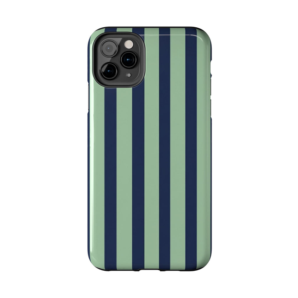 Striped Tough Phone Cases, Stylish Protective Cover, Modern Pattern Cellphone Accessories, Blue Green iPhone Samsung Galaxy Case, Cool Phone