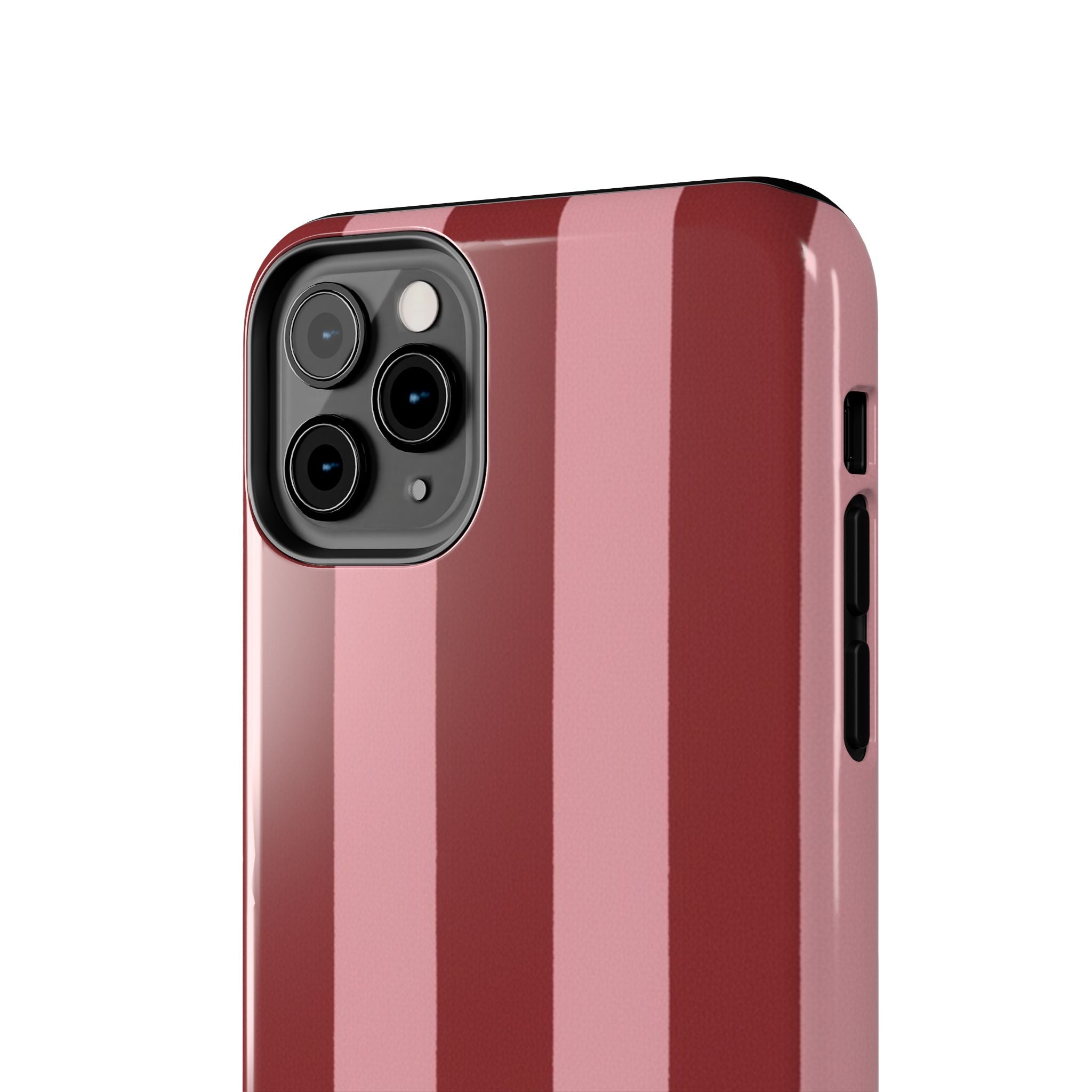 Striped Tough Phone Cases, Pink Red Cool Accessories, Protective Phone Covers, Trendy Mobile Cases, Stylish Device Protectors