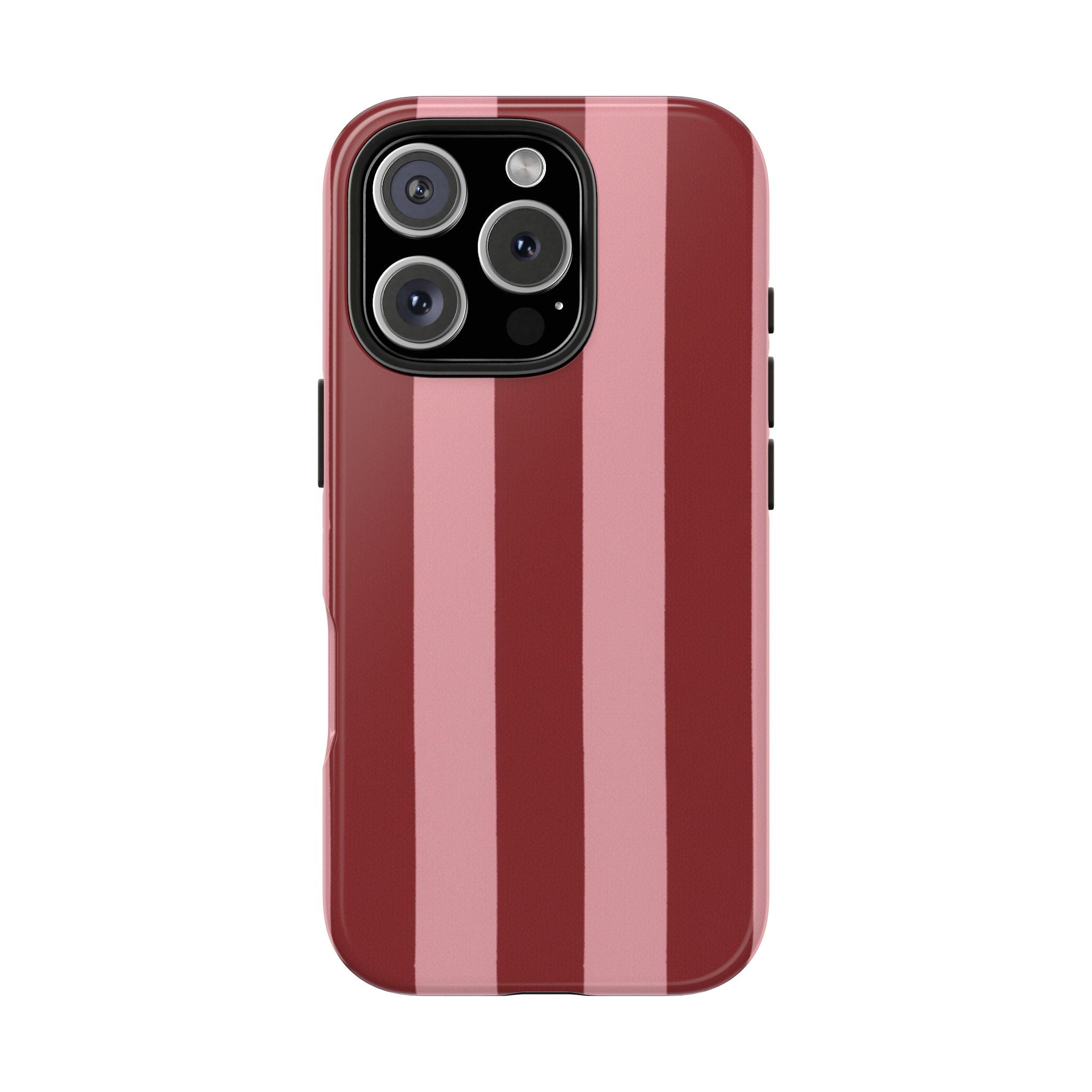 Striped Tough Phone Cases, Pink Red Cool Accessories, Protective Phone Covers, Trendy Mobile Cases, Stylish Device Protectors