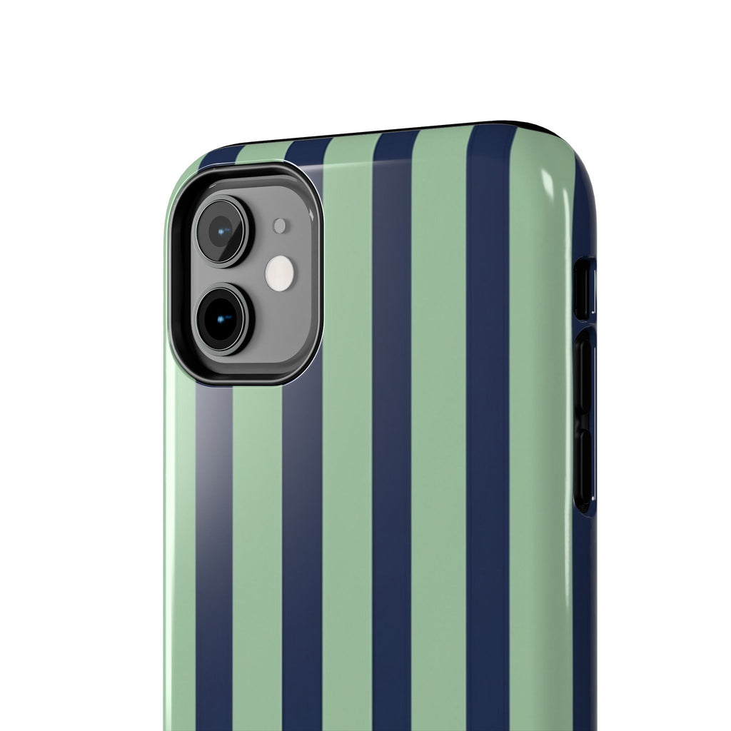 Striped Tough Phone Cases, Stylish Protective Cover, Modern Pattern Cellphone Accessories, Blue Green iPhone Samsung Galaxy Case, Cool Phone
