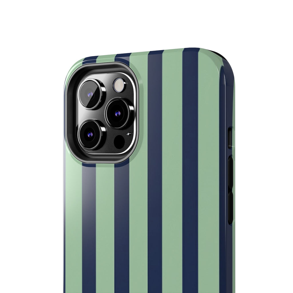 Striped Tough Phone Cases, Stylish Protective Cover, Modern Pattern Cellphone Accessories, Blue Green iPhone Samsung Galaxy Case, Cool Phone