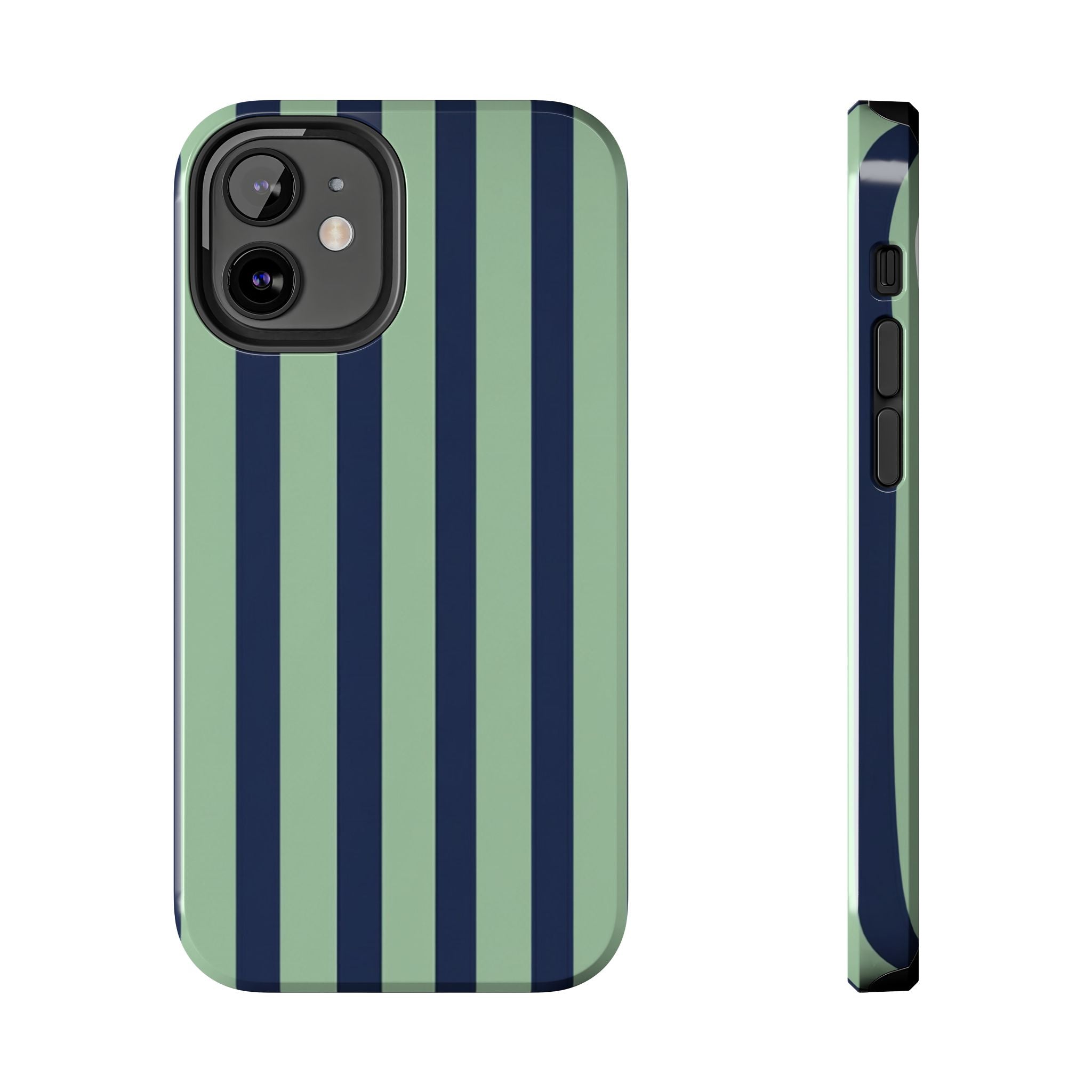 Striped Tough Phone Cases, Stylish Protective Cover, Modern Pattern Cellphone Accessories, Blue Green iPhone Samsung Galaxy Case, Cool Phone
