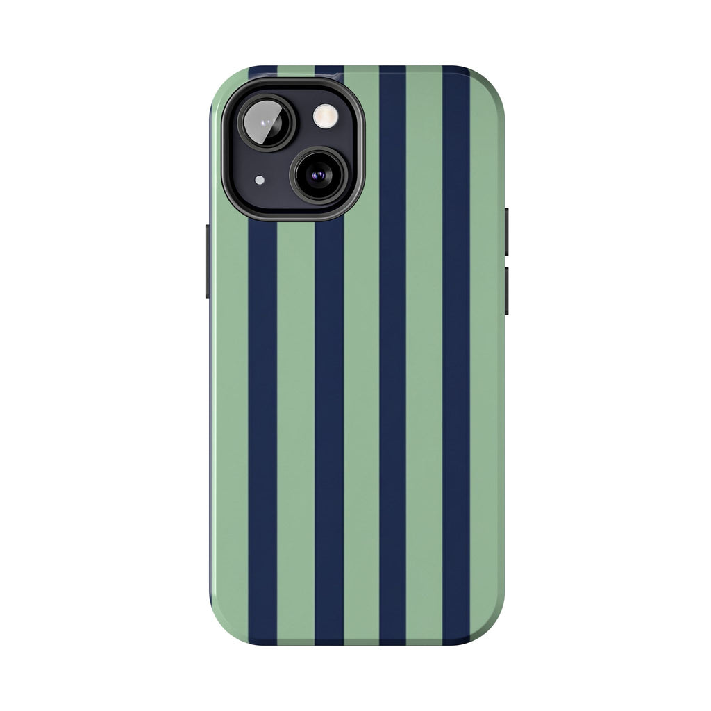 Striped Tough Phone Cases, Stylish Protective Cover, Modern Pattern Cellphone Accessories, Blue Green iPhone Samsung Galaxy Case, Cool Phone