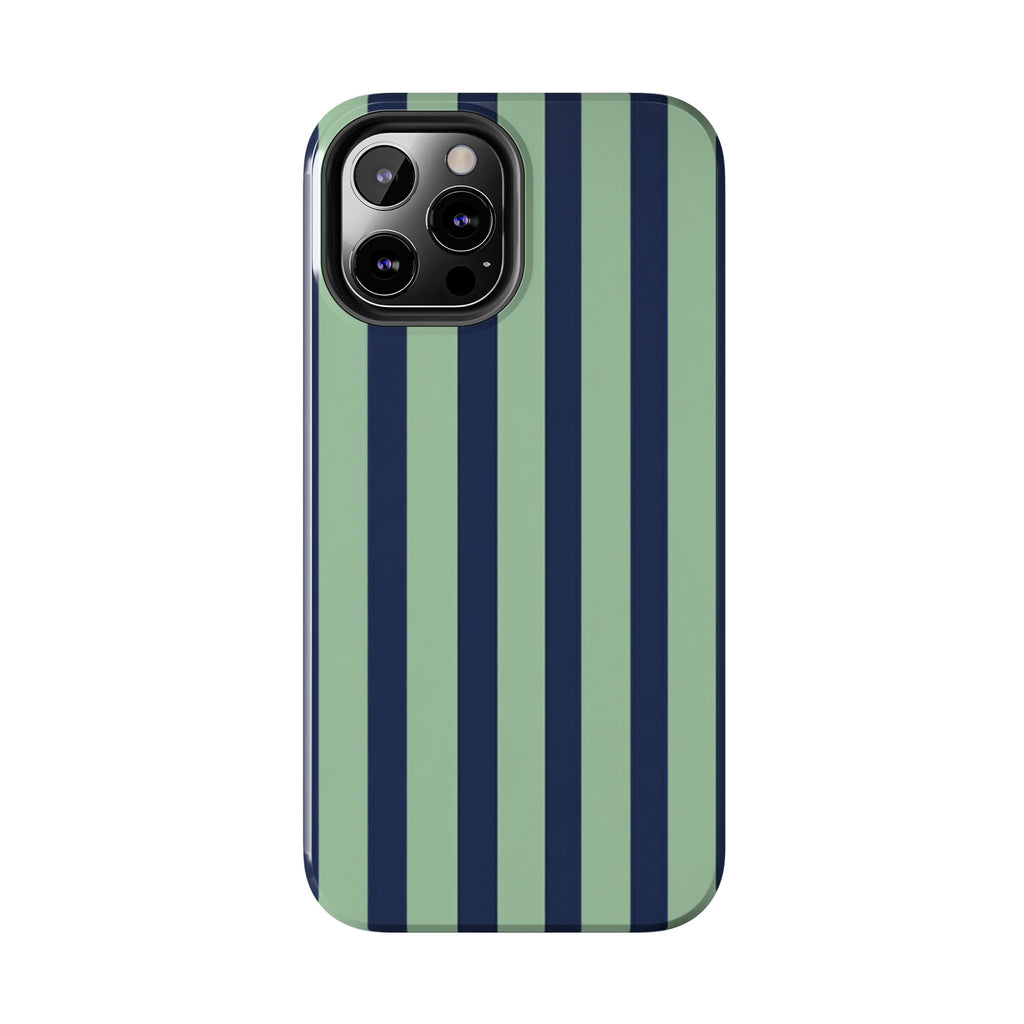 Striped Tough Phone Cases, Stylish Protective Cover, Modern Pattern Cellphone Accessories, Blue Green iPhone Samsung Galaxy Case, Cool Phone