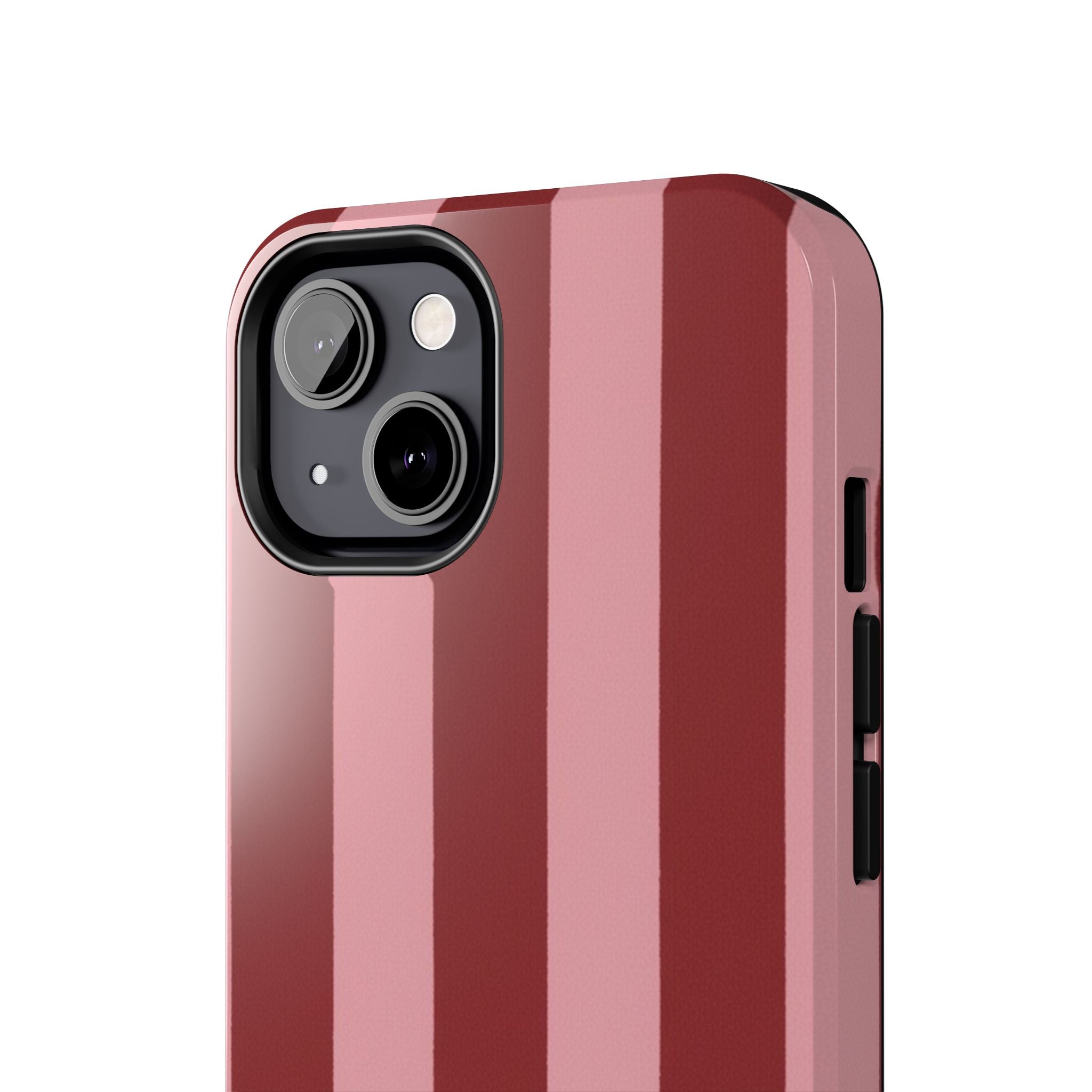 Striped Tough Phone Cases, Pink Red Cool Accessories, Protective Phone Covers, Trendy Mobile Cases, Stylish Device Protectors