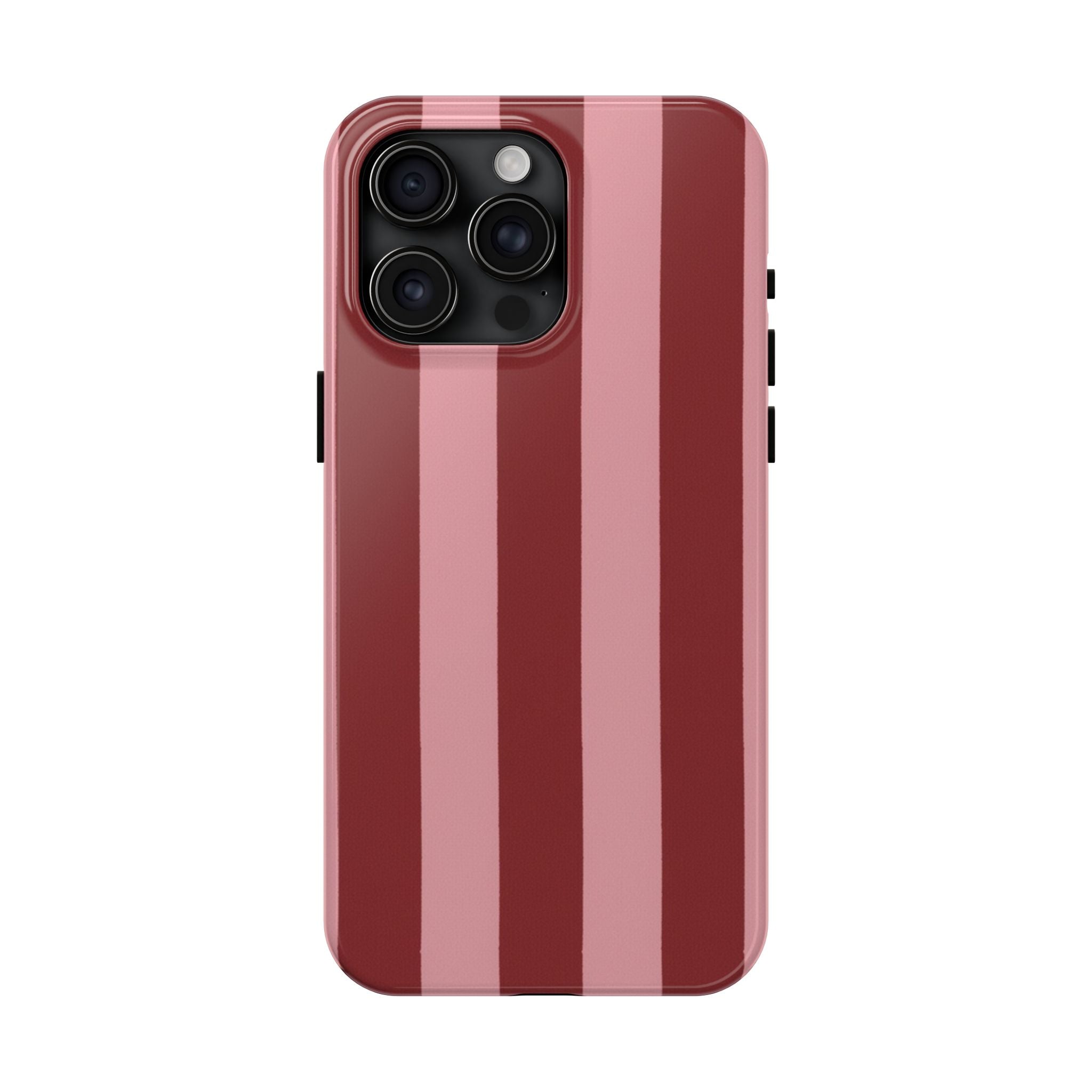 Striped Tough Phone Cases, Pink Red Cool Accessories, Protective Phone Covers, Trendy Mobile Cases, Stylish Device Protectors
