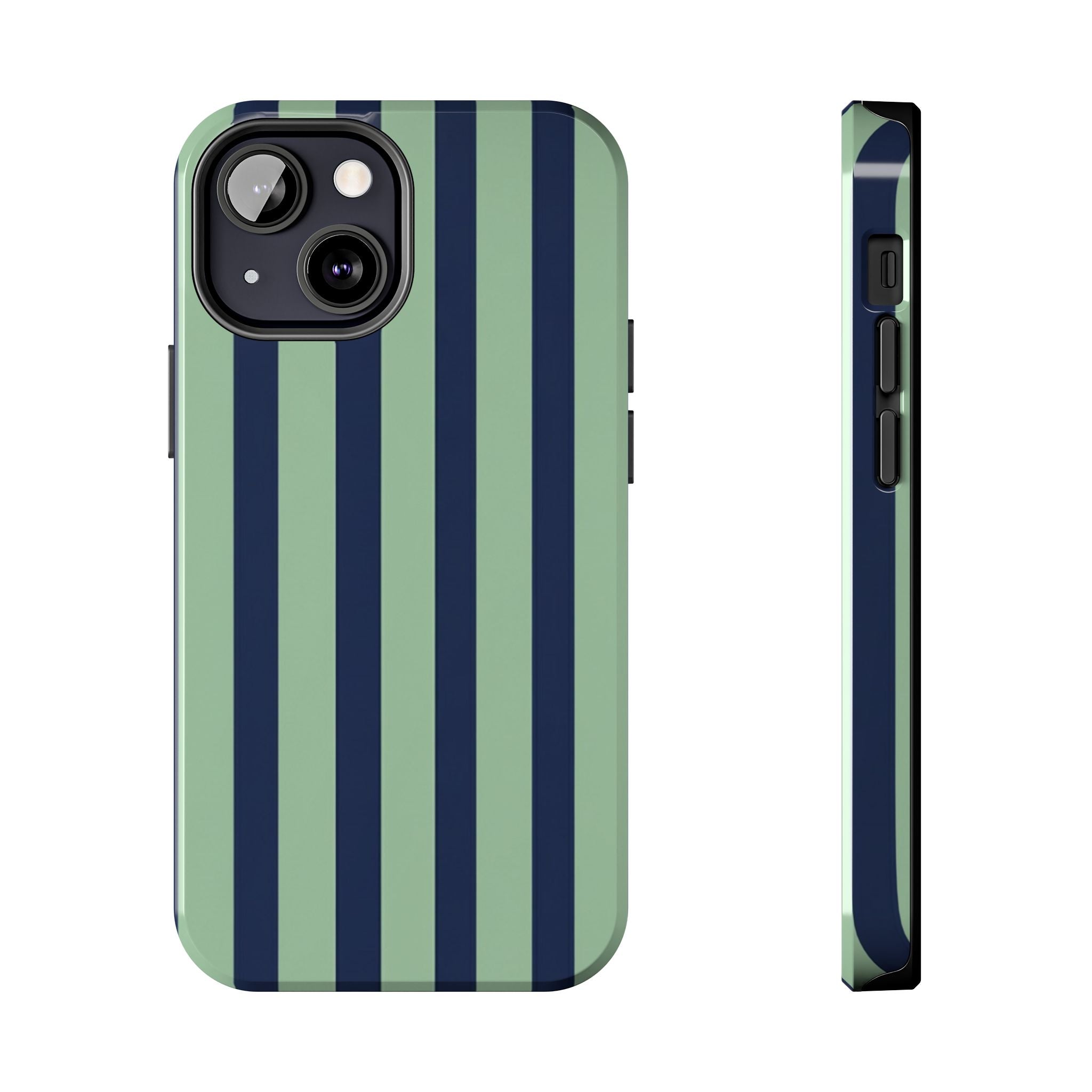Striped Tough Phone Cases, Stylish Protective Cover, Modern Pattern Cellphone Accessories, Blue Green iPhone Samsung Galaxy Case, Cool Phone