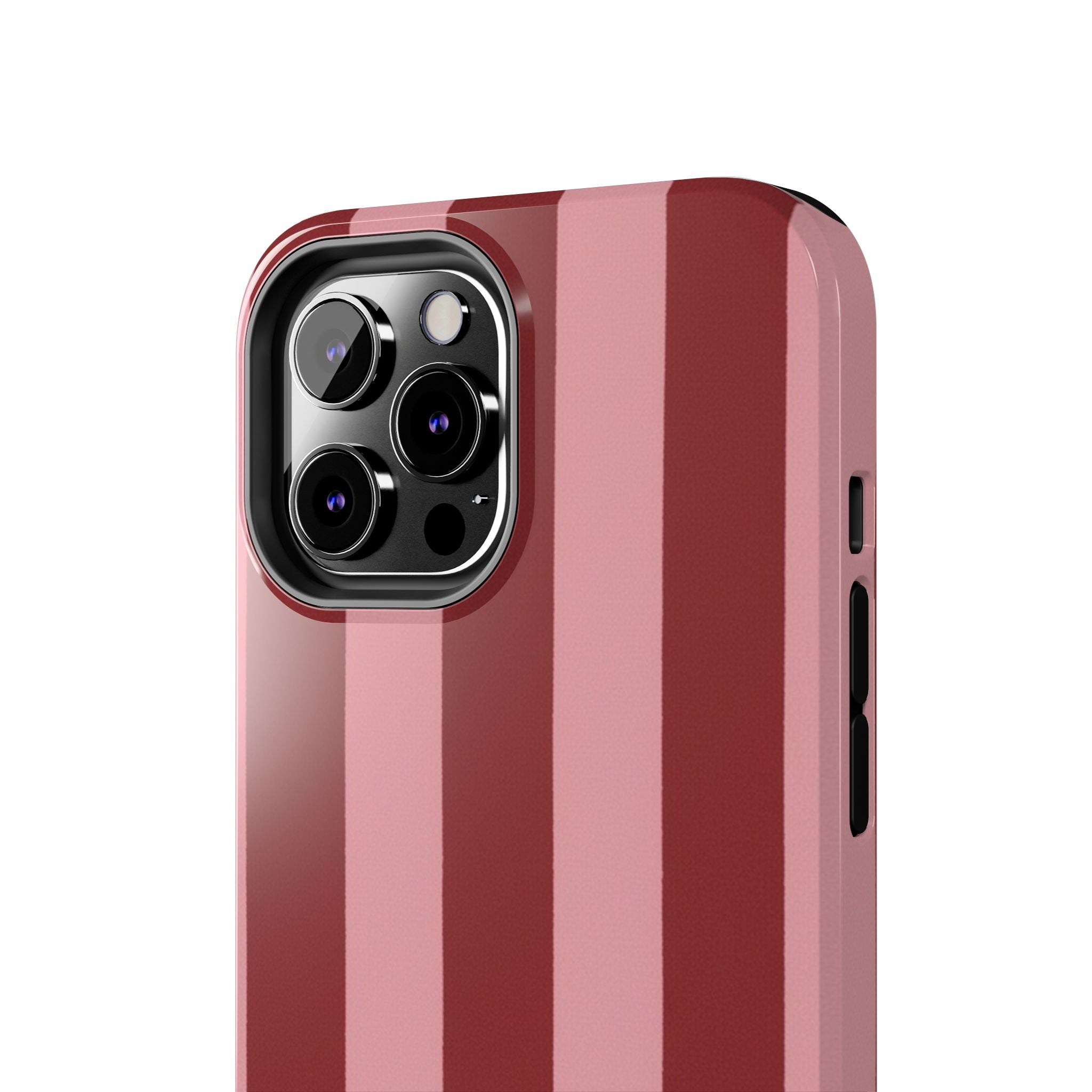 Striped Tough Phone Cases, Pink Red Cool Accessories, Protective Phone Covers, Trendy Mobile Cases, Stylish Device Protectors