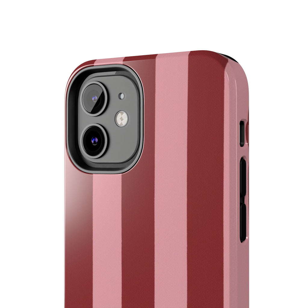 Striped Tough Phone Cases, Pink Red Cool Accessories, Protective Phone Covers, Trendy Mobile Cases, Stylish Device Protectors