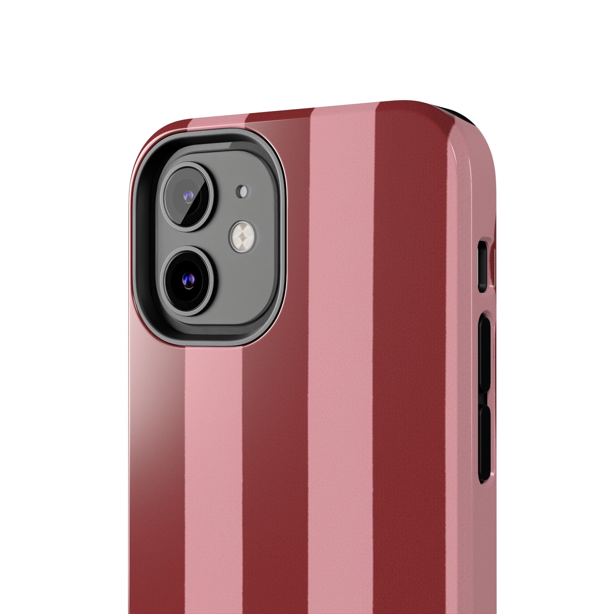 Striped Tough Phone Cases, Pink Red Cool Accessories, Protective Phone Covers, Trendy Mobile Cases, Stylish Device Protectors