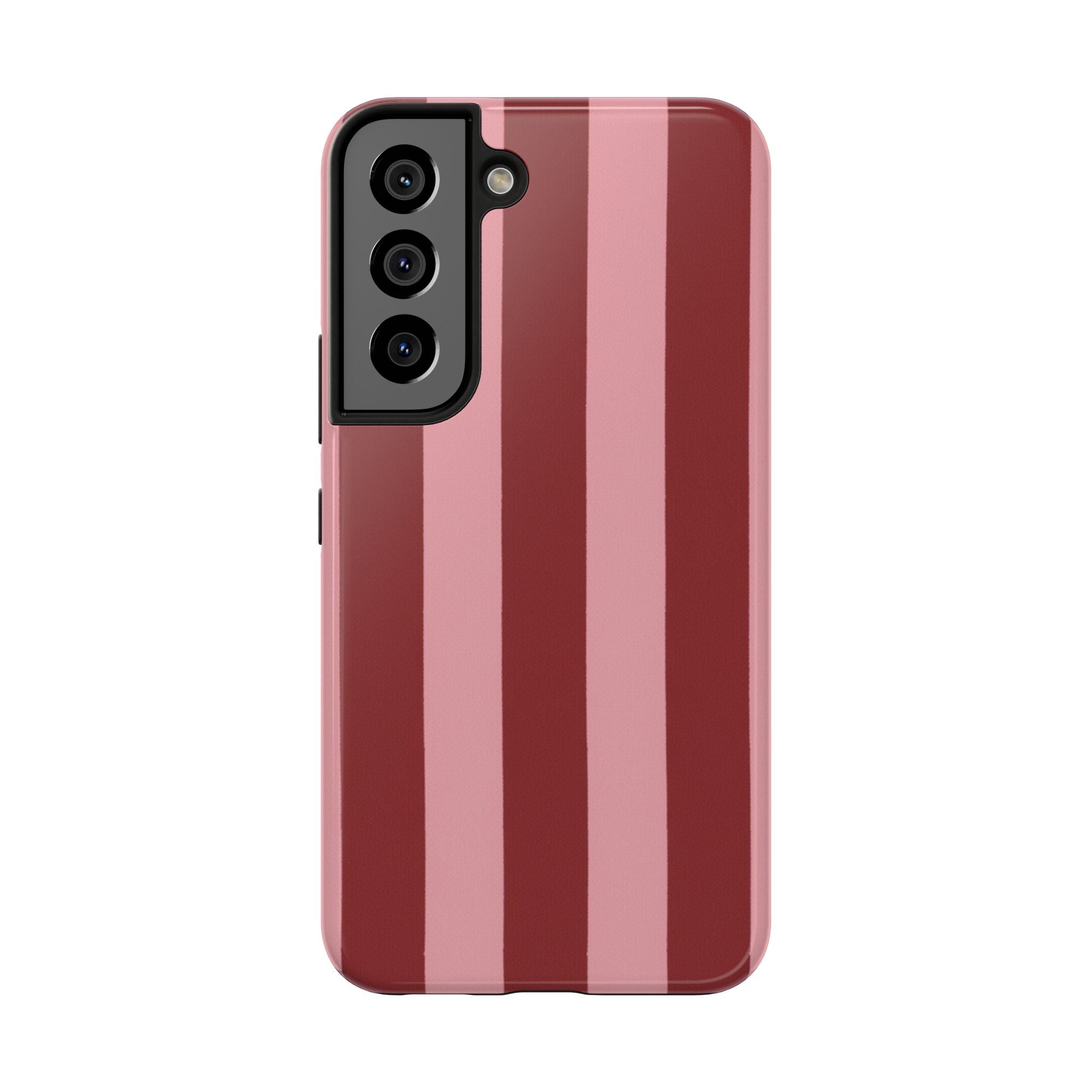 Striped Tough Phone Cases, Pink Red Cool Accessories, Protective Phone Covers, Trendy Mobile Cases, Stylish Device Protectors