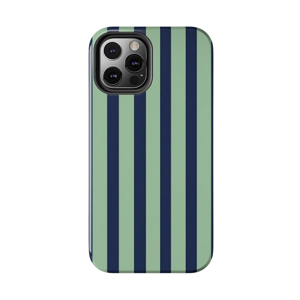 Striped Tough Phone Cases, Stylish Protective Cover, Modern Pattern Cellphone Accessories, Blue Green iPhone Samsung Galaxy Case, Cool Phone