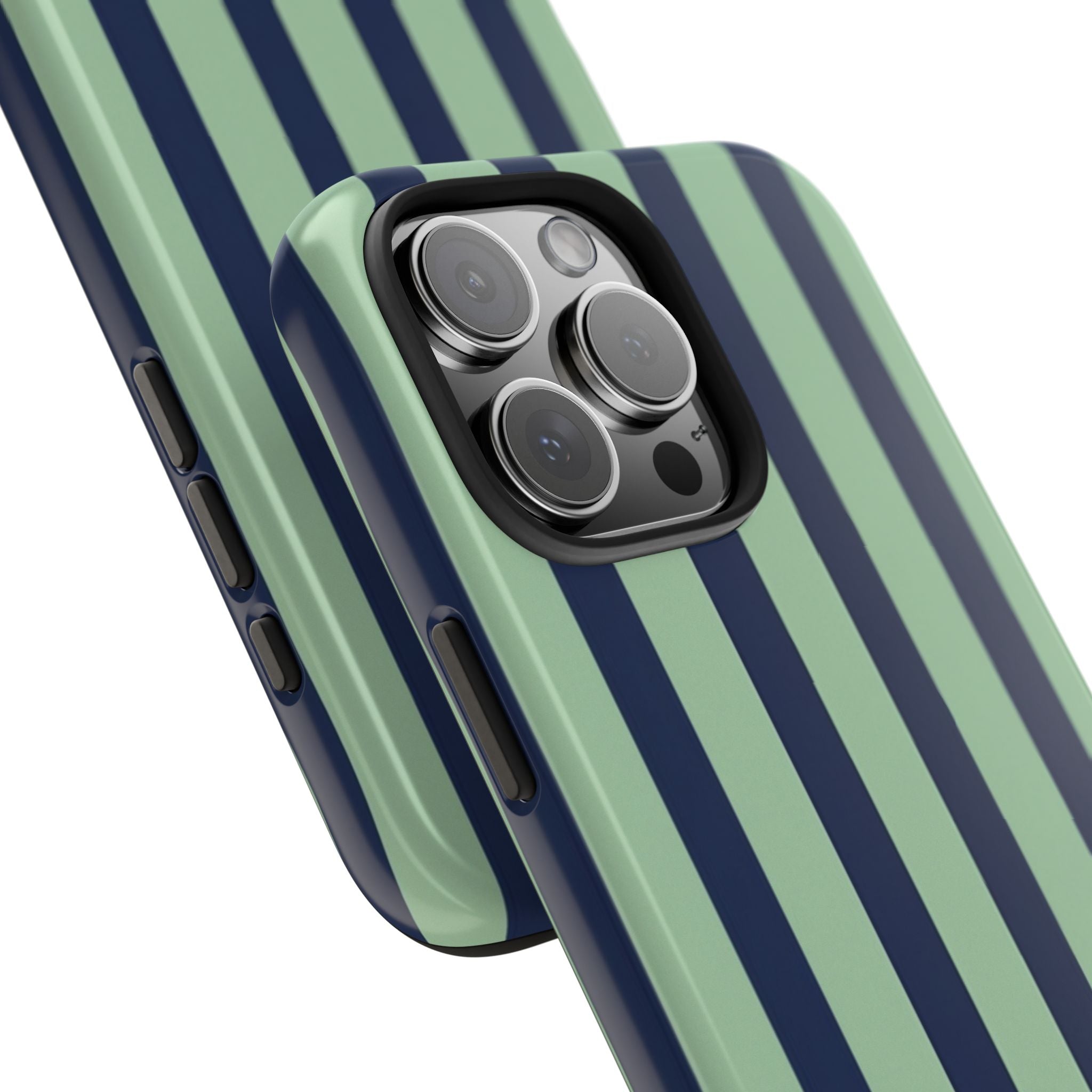 Striped Tough Phone Cases, Stylish Protective Cover, Modern Pattern Cellphone Accessories, Blue Green iPhone Samsung Galaxy Case, Cool Phone