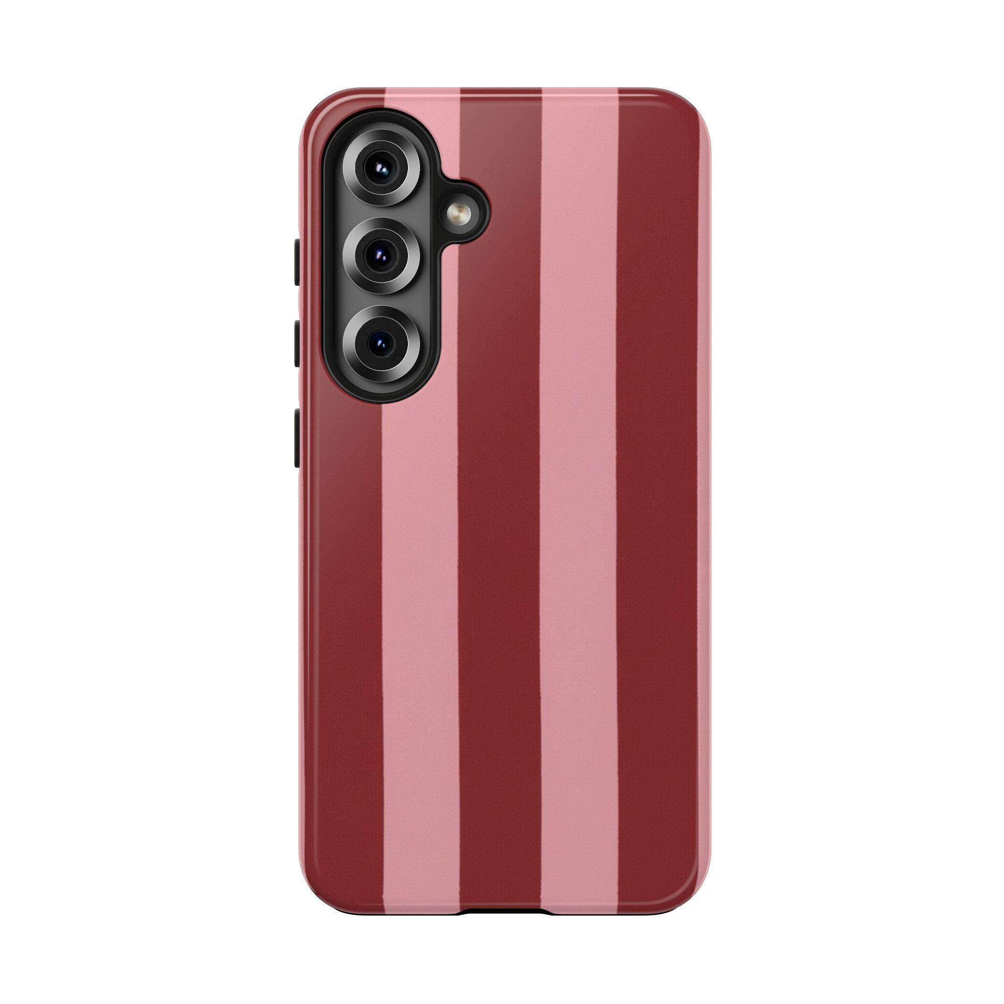 Striped Tough Phone Cases, Pink Red Cool Accessories, Protective Phone Covers, Trendy Mobile Cases, Stylish Device Protectors