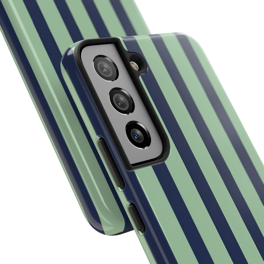 Striped Tough Phone Cases, Stylish Protective Cover, Modern Pattern Cellphone Accessories, Blue Green iPhone Samsung Galaxy Case, Cool Phone