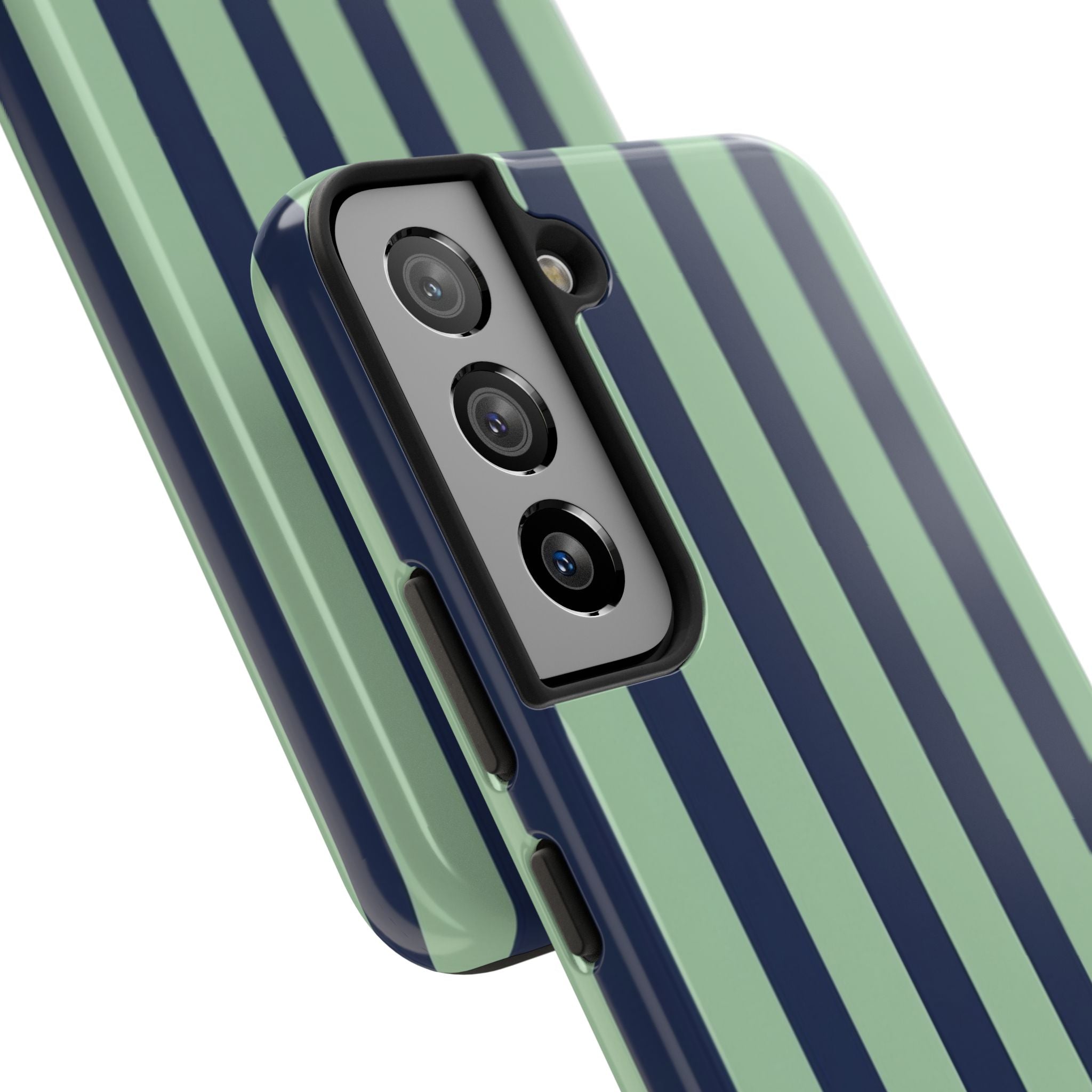 Striped Tough Phone Cases, Stylish Protective Cover, Modern Pattern Cellphone Accessories, Blue Green iPhone Samsung Galaxy Case, Cool Phone
