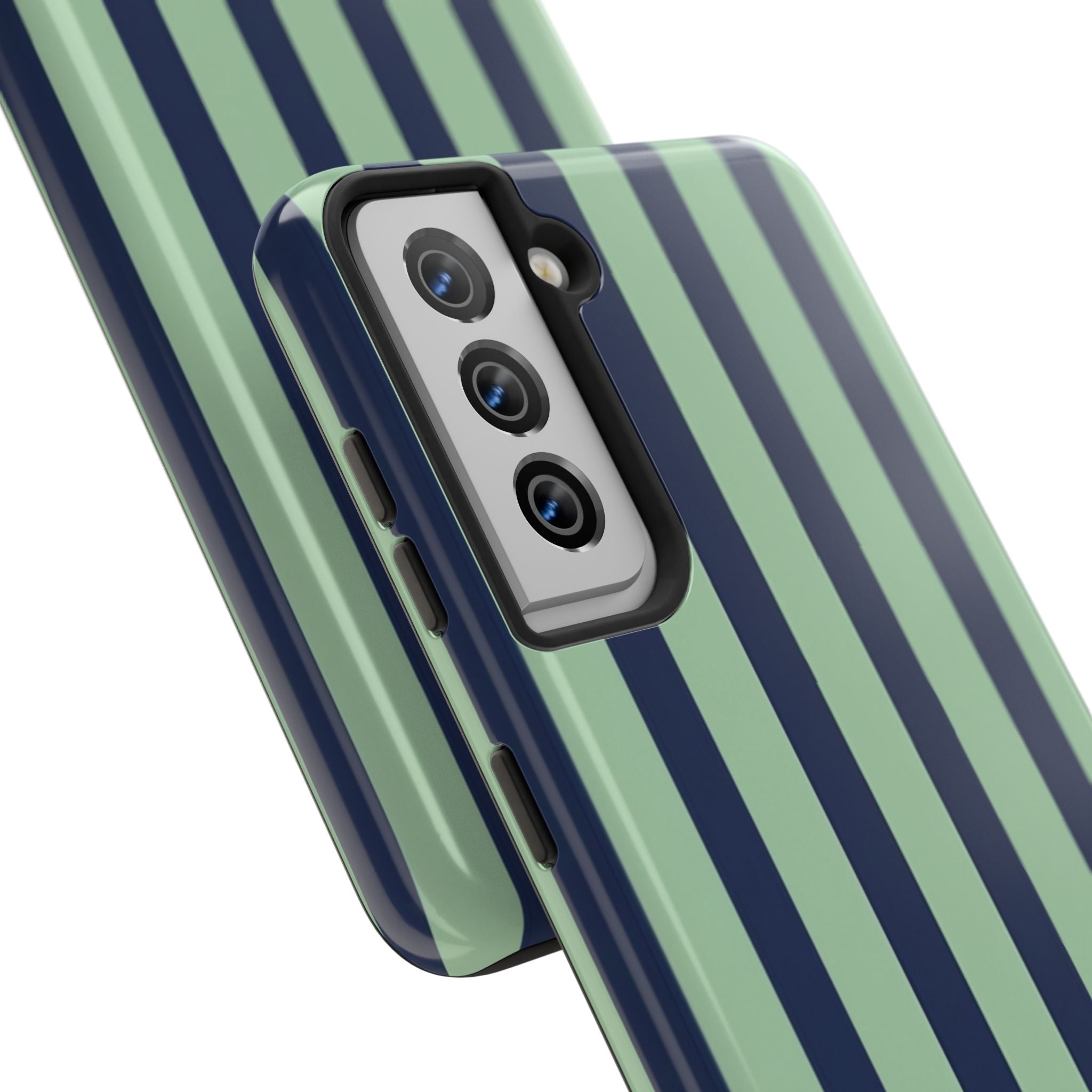 Striped Tough Phone Cases, Stylish Protective Cover, Modern Pattern Cellphone Accessories, Blue Green iPhone Samsung Galaxy Case, Cool Phone