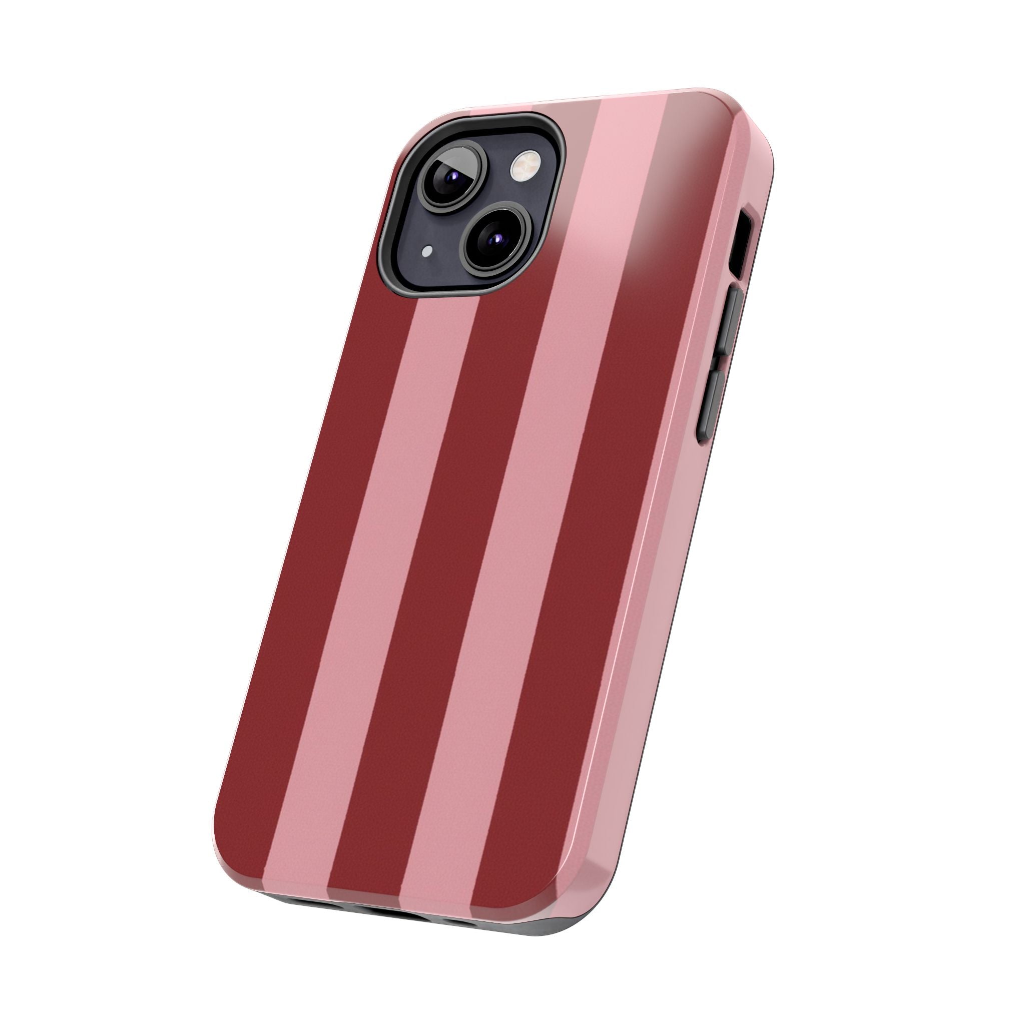 Striped Tough Phone Cases, Pink Red Cool Accessories, Protective Phone Covers, Trendy Mobile Cases, Stylish Device Protectors