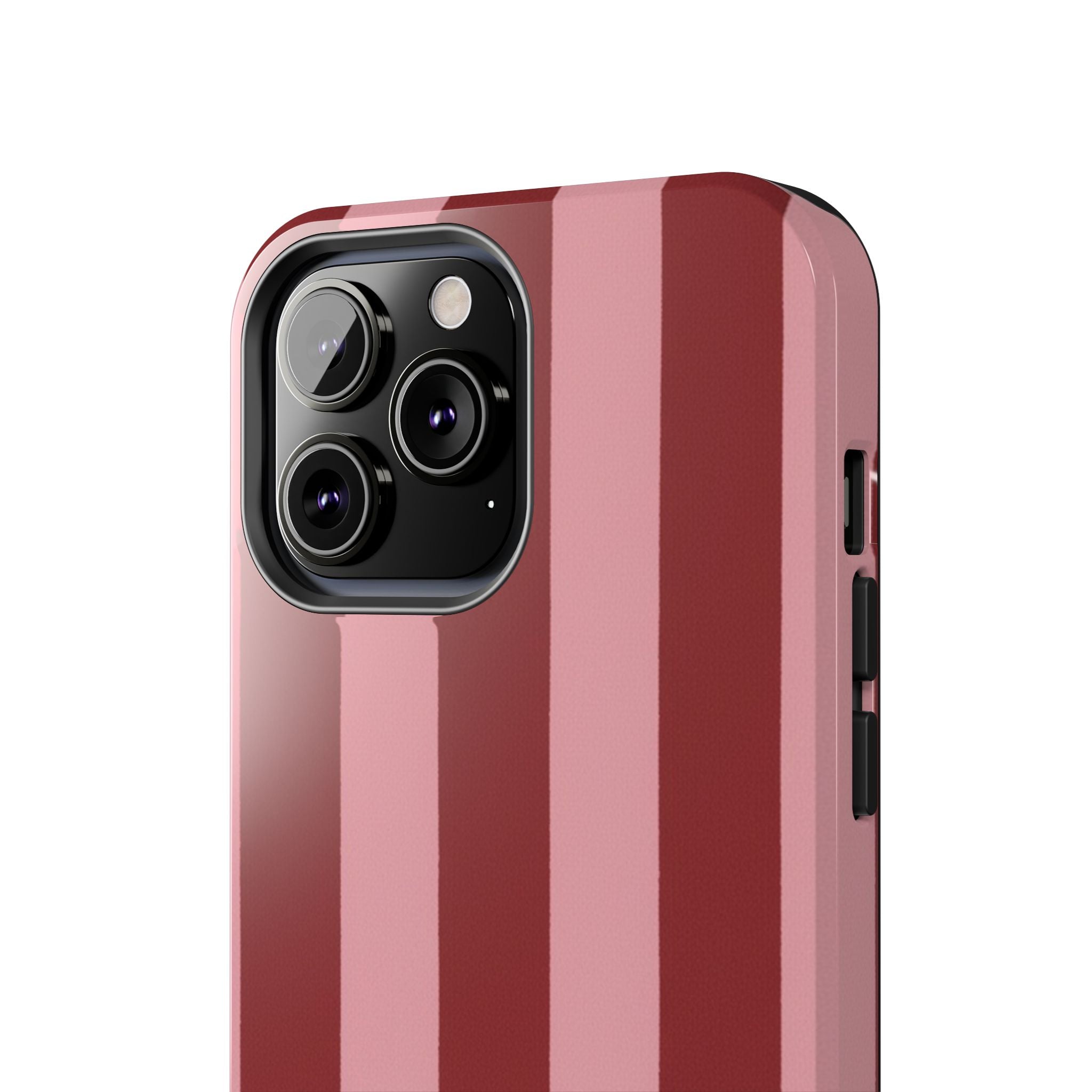 Striped Tough Phone Cases, Pink Red Cool Accessories, Protective Phone Covers, Trendy Mobile Cases, Stylish Device Protectors