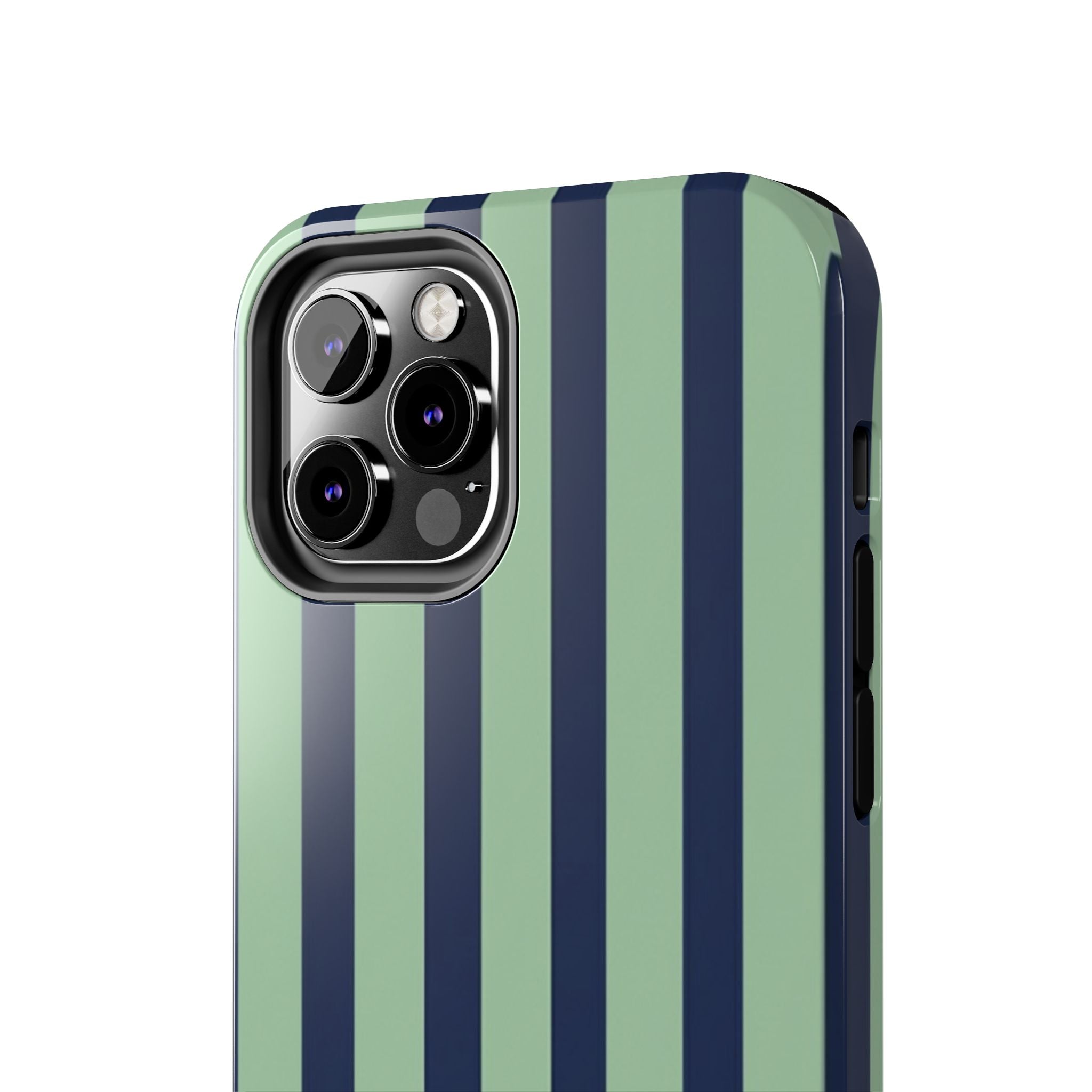 Striped Tough Phone Cases, Stylish Protective Cover, Modern Pattern Cellphone Accessories, Blue Green iPhone Samsung Galaxy Case, Cool Phone