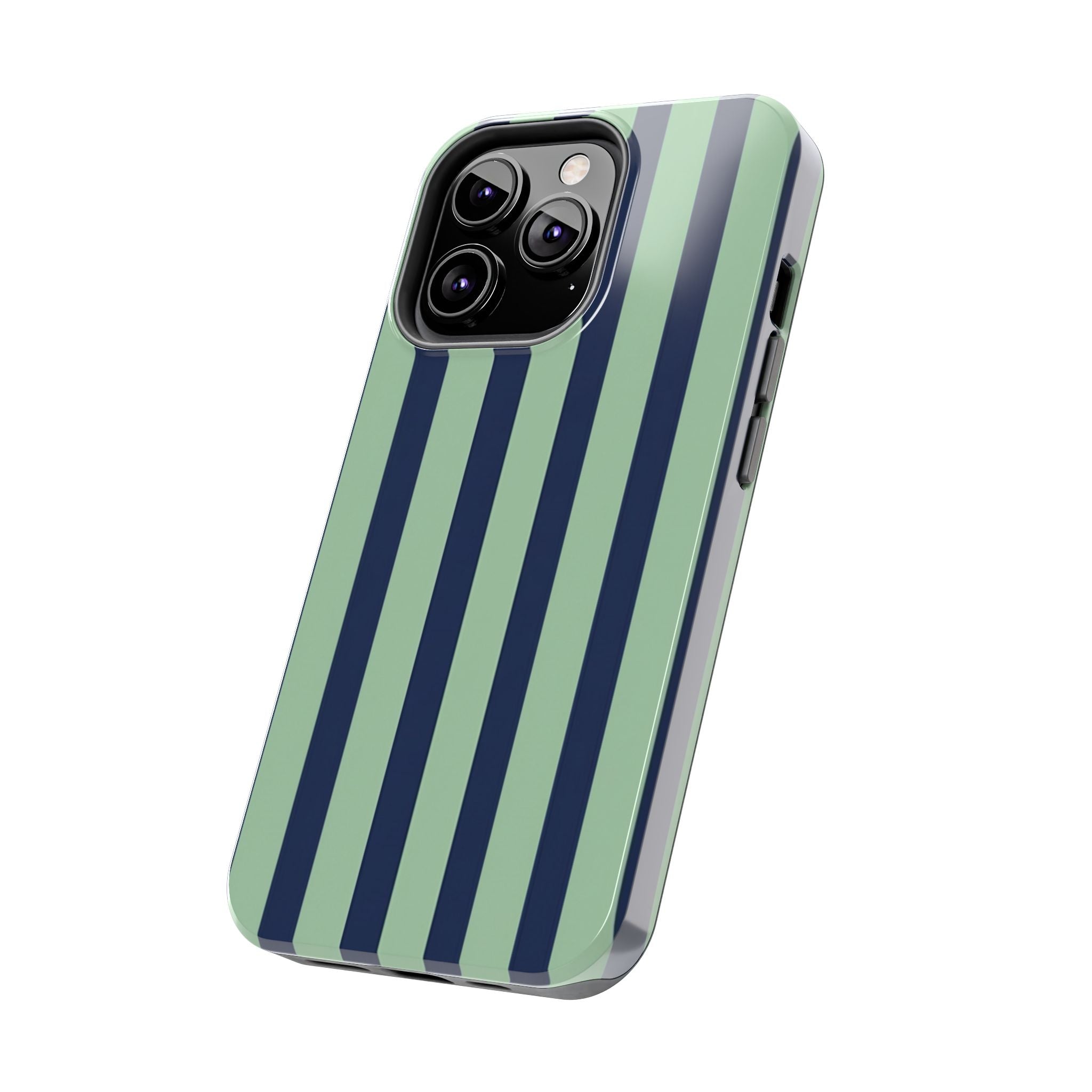 Striped Tough Phone Cases, Stylish Protective Cover, Modern Pattern Cellphone Accessories, Blue Green iPhone Samsung Galaxy Case, Cool Phone