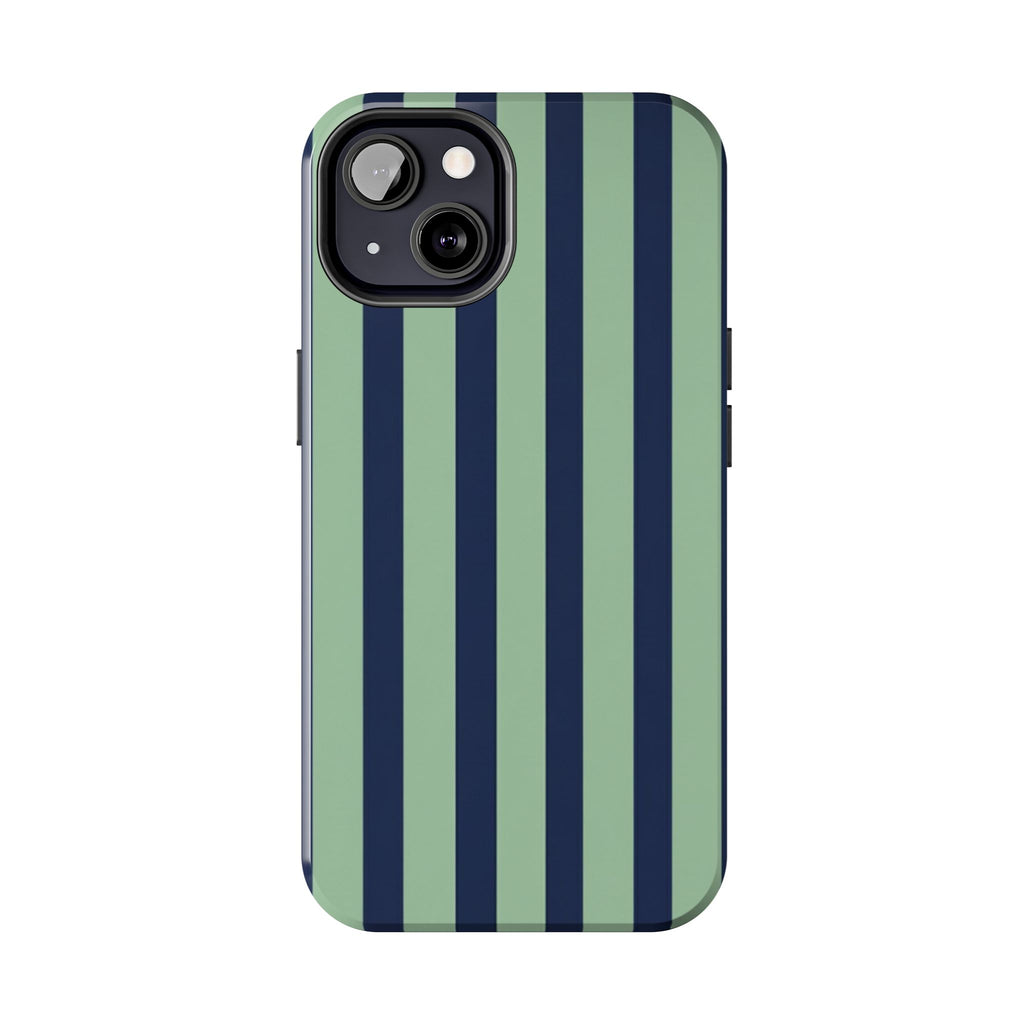 Striped Tough Phone Cases, Stylish Protective Cover, Modern Pattern Cellphone Accessories, Blue Green iPhone Samsung Galaxy Case, Cool Phone