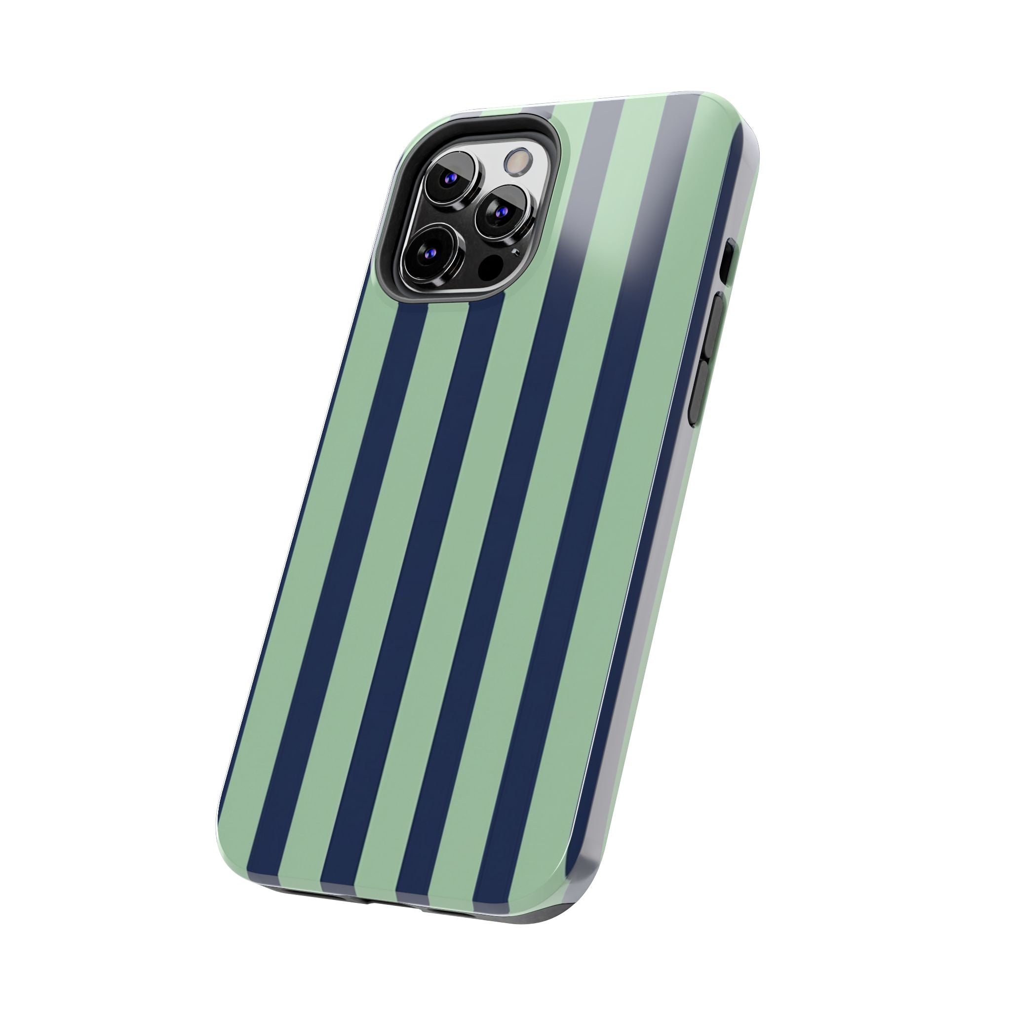 Striped Tough Phone Cases, Stylish Protective Cover, Modern Pattern Cellphone Accessories, Blue Green iPhone Samsung Galaxy Case, Cool Phone