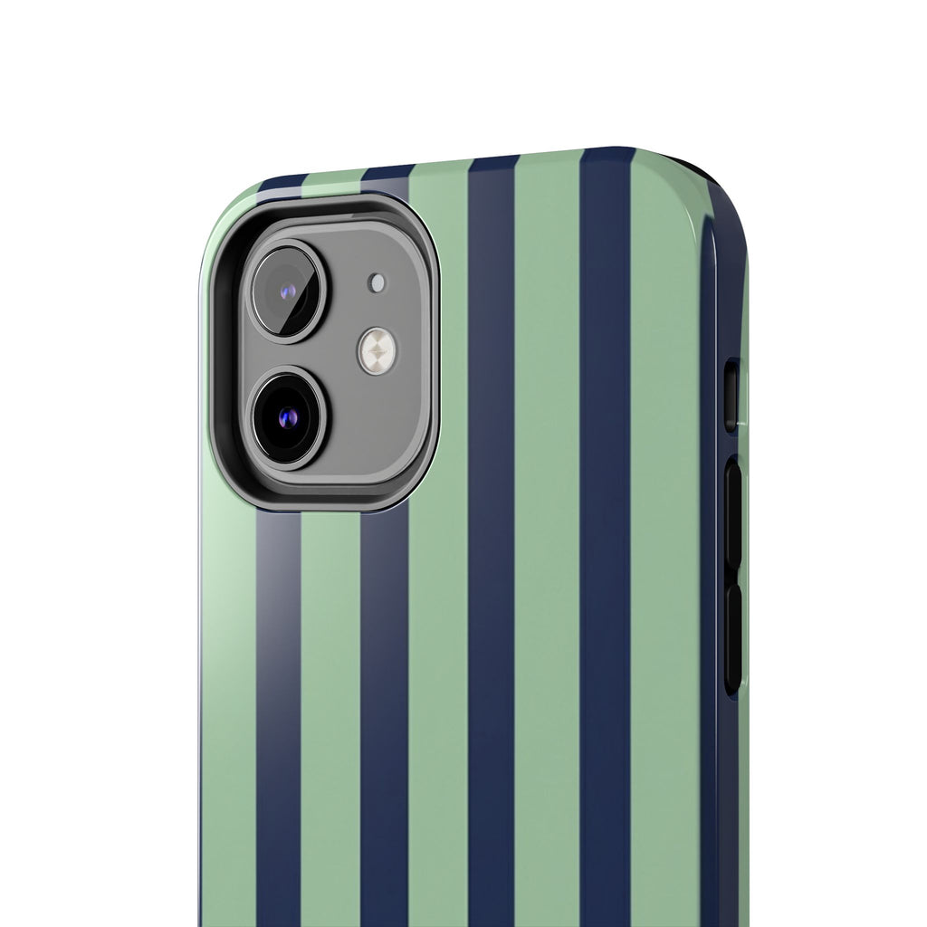 Striped Tough Phone Cases, Stylish Protective Cover, Modern Pattern Cellphone Accessories, Blue Green iPhone Samsung Galaxy Case, Cool Phone