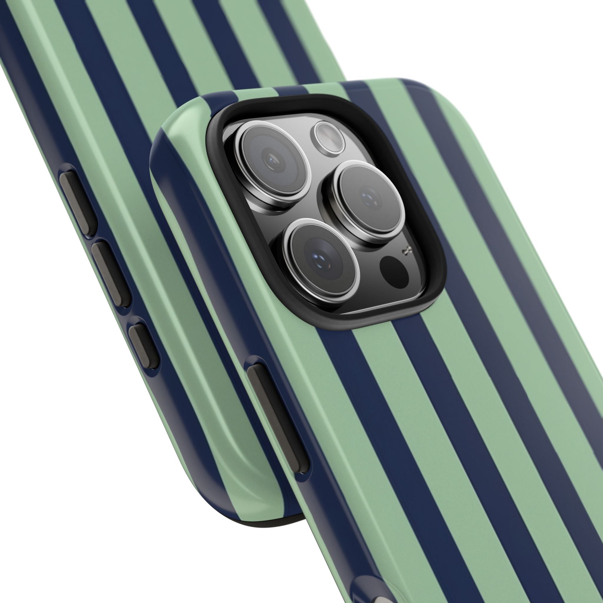 Striped Tough Phone Cases, Stylish Protective Cover, Modern Pattern Cellphone Accessories, Blue Green iPhone Samsung Galaxy Case, Cool Phone