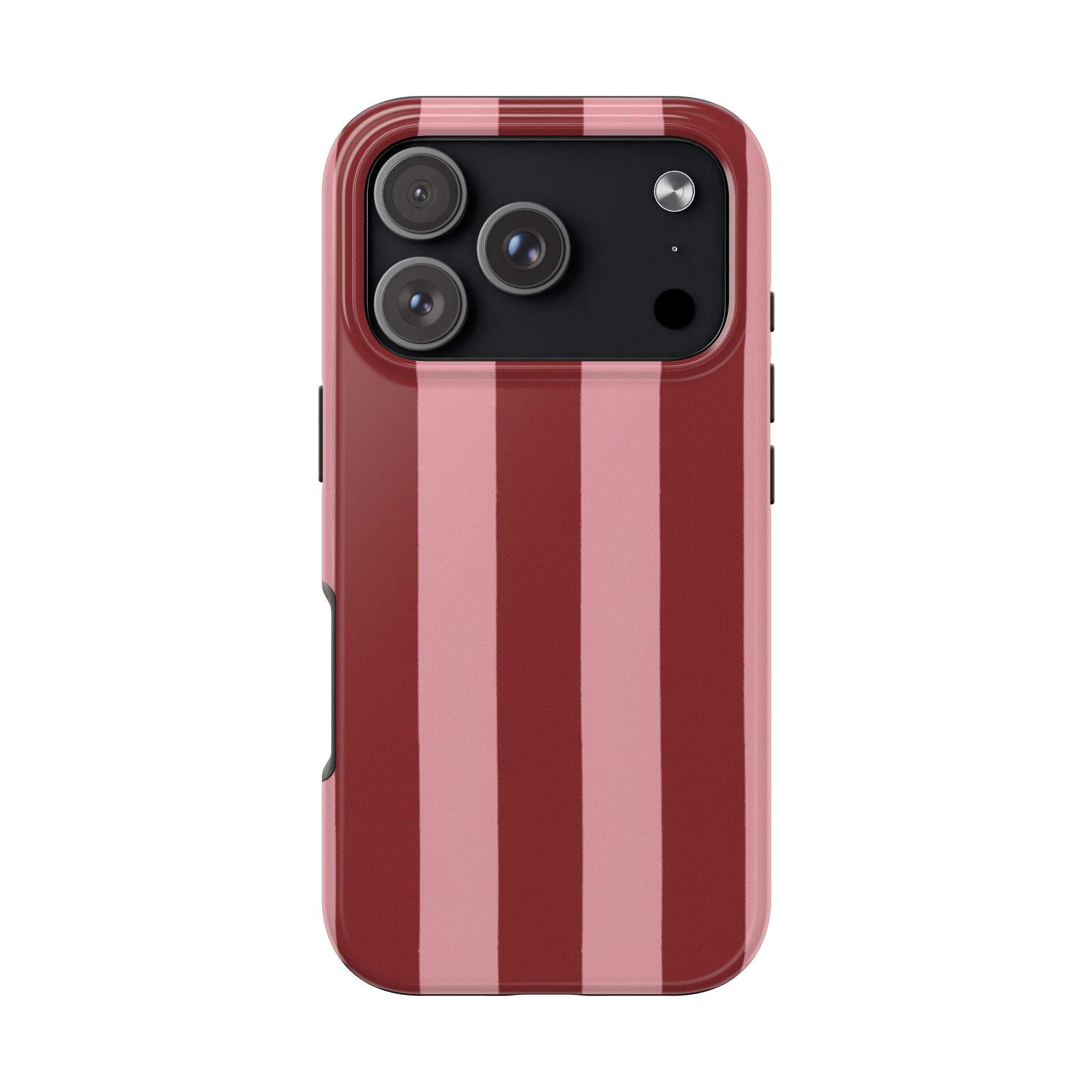 Striped Tough Phone Cases, Pink Red Cool Accessories, Protective Phone Covers, Trendy Mobile Cases, Stylish Device Protectors