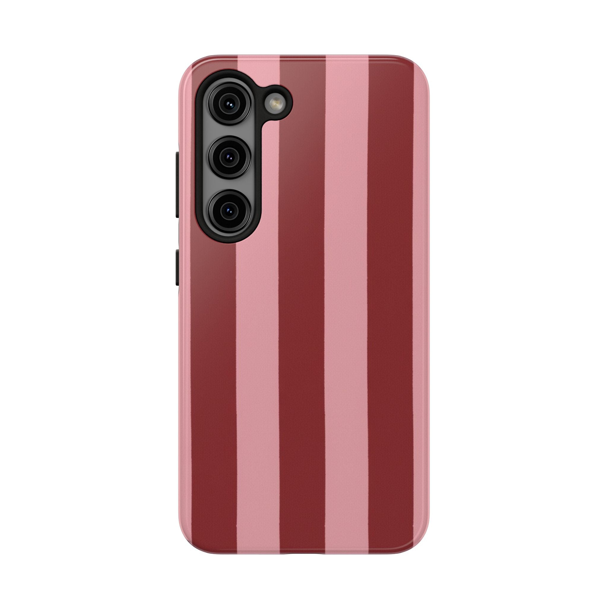 Striped Tough Phone Cases, Pink Red Cool Accessories, Protective Phone Covers, Trendy Mobile Cases, Stylish Device Protectors