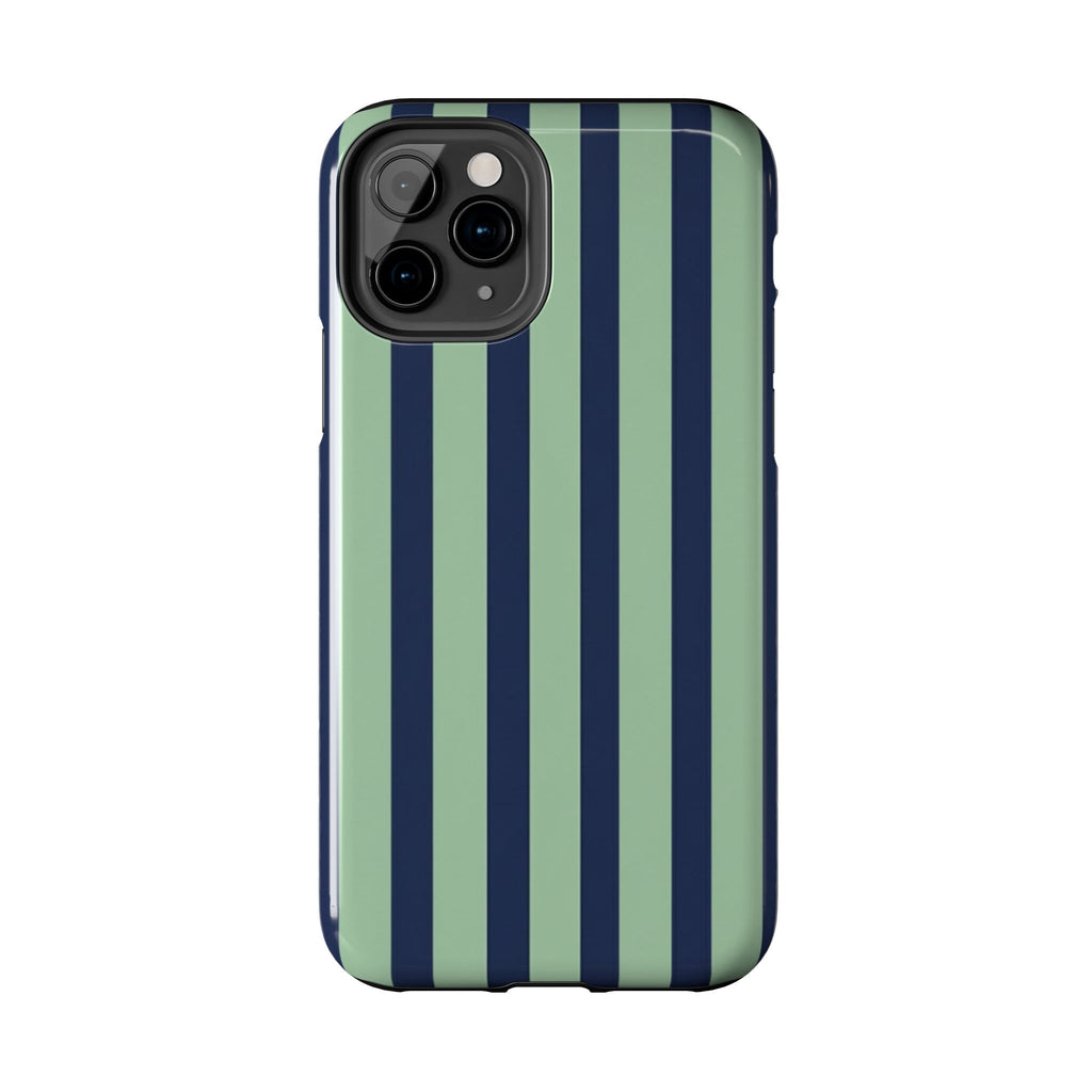 Striped Tough Phone Cases, Stylish Protective Cover, Modern Pattern Cellphone Accessories, Blue Green iPhone Samsung Galaxy Case, Cool Phone