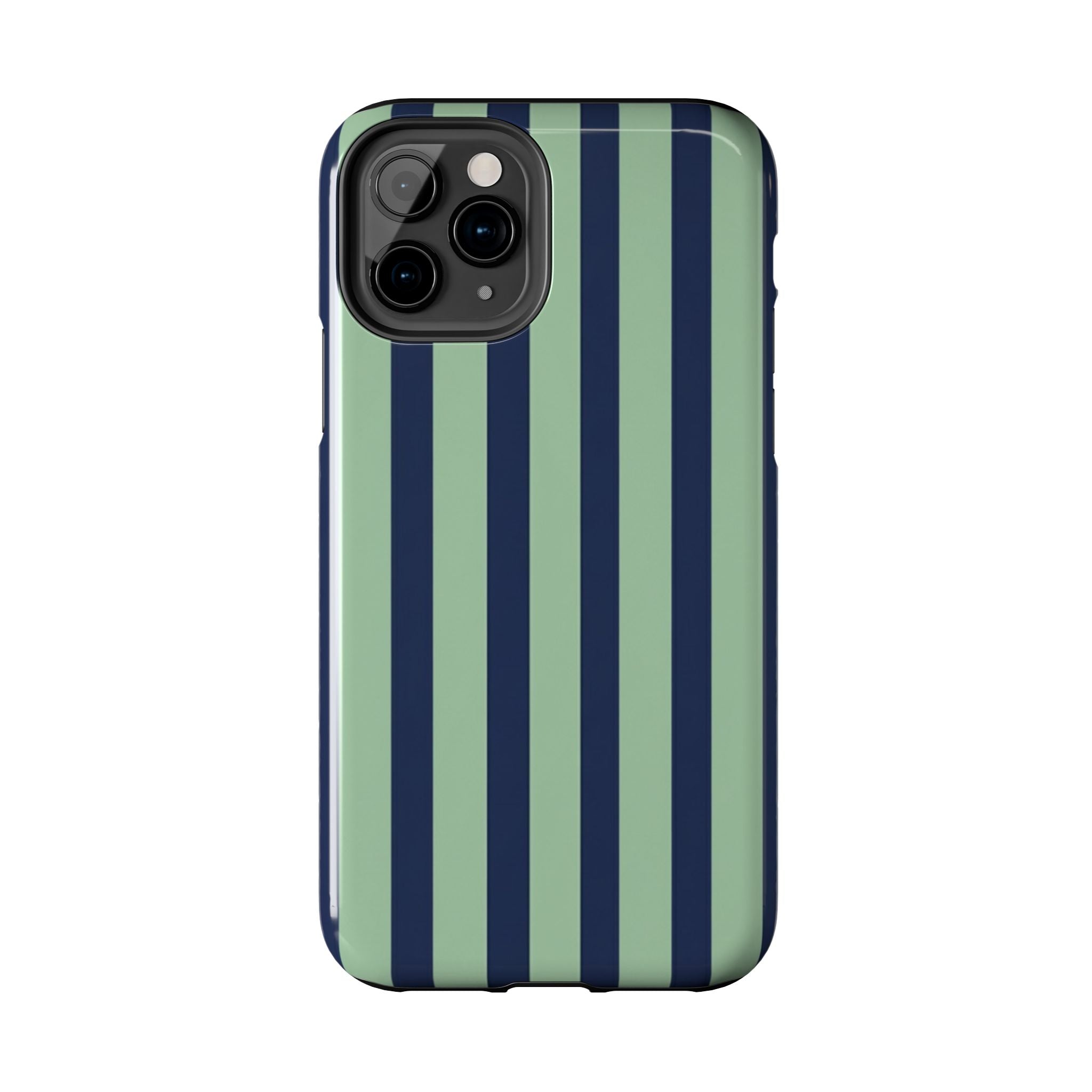 Striped Tough Phone Cases, Stylish Protective Cover, Modern Pattern Cellphone Accessories, Blue Green iPhone Samsung Galaxy Case, Cool Phone