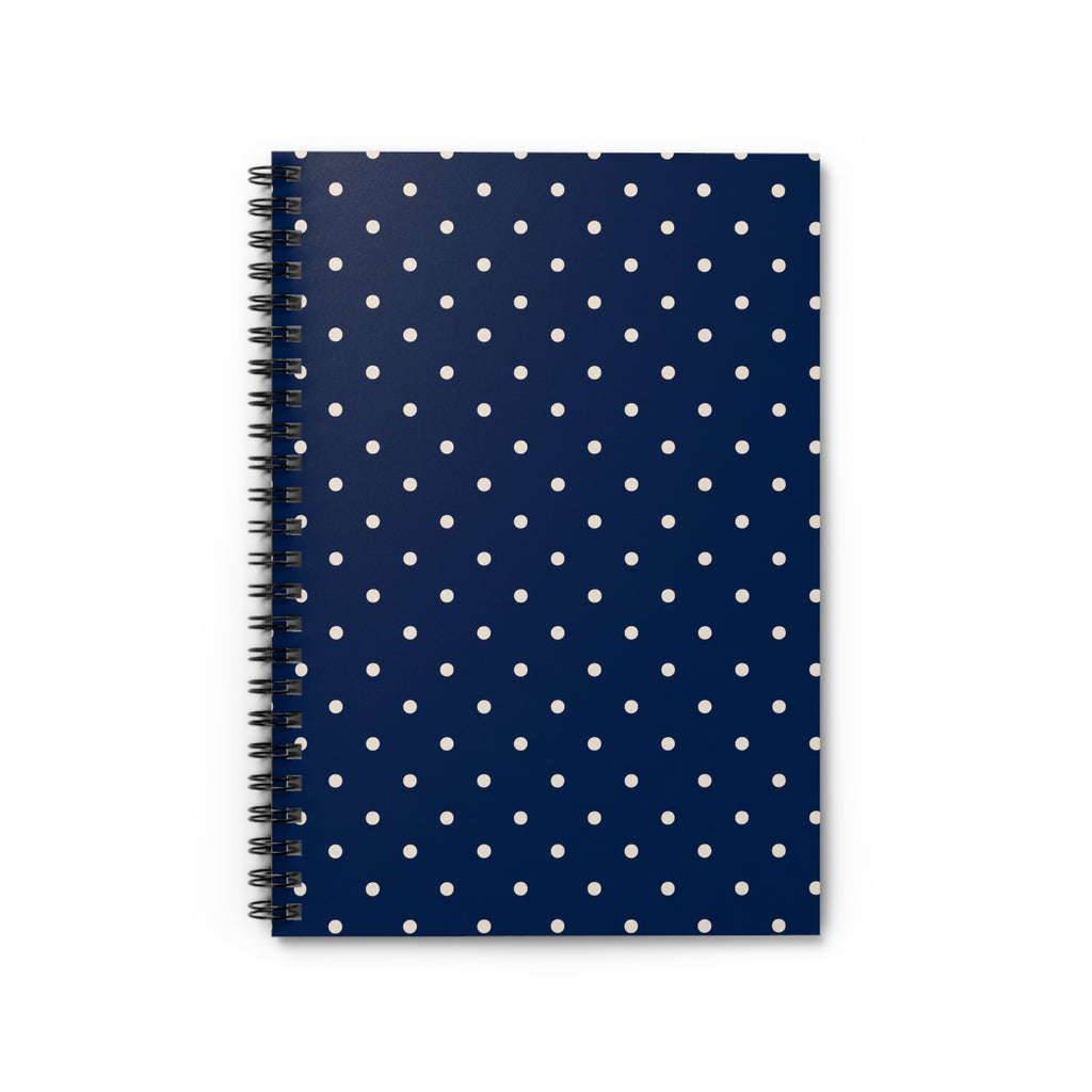 Navy Polka Dot Spiral Notebook | Ruled