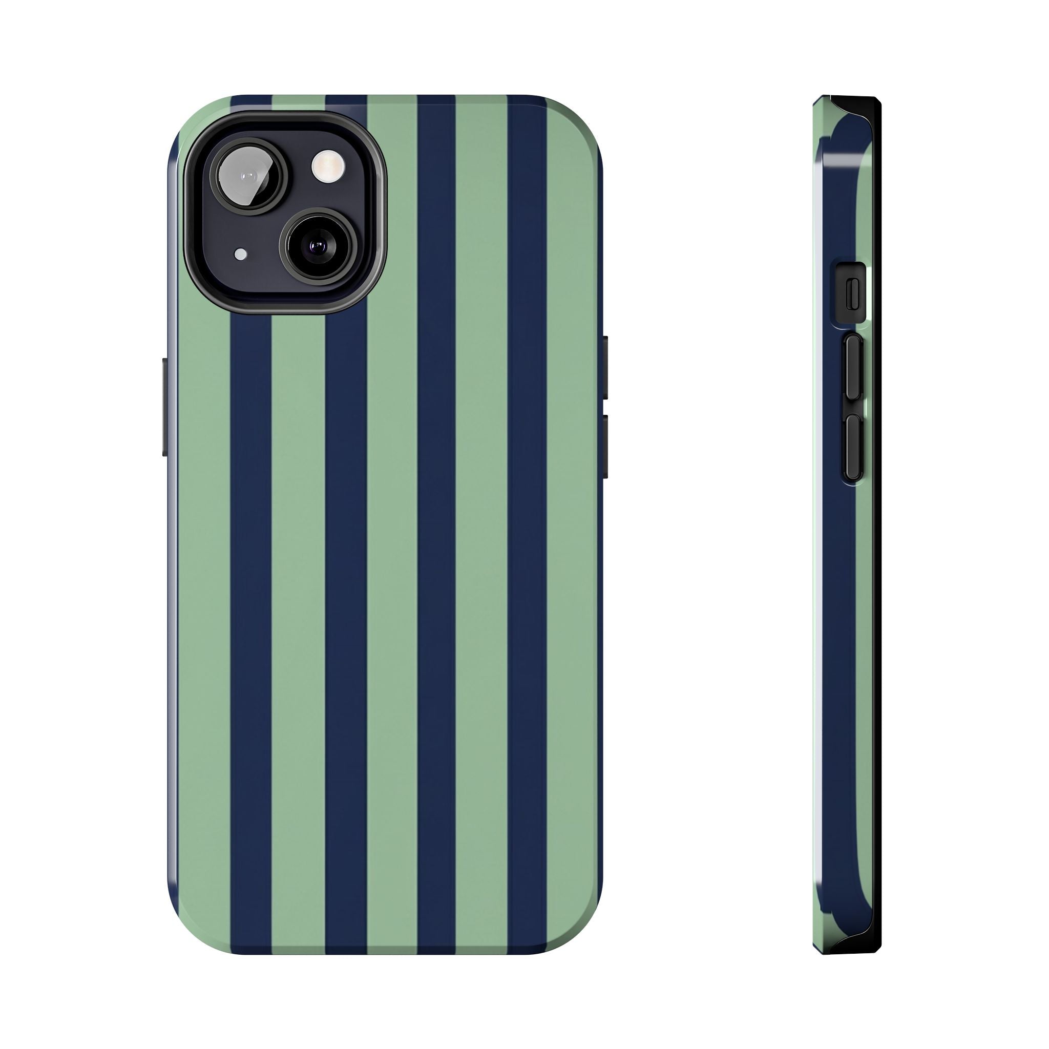 Striped Tough Phone Cases, Stylish Protective Cover, Modern Pattern Cellphone Accessories, Blue Green iPhone Samsung Galaxy Case, Cool Phone