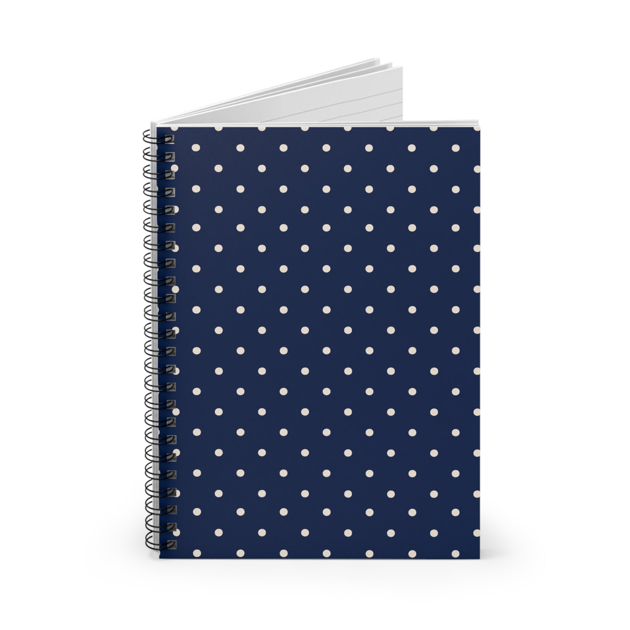 Navy Polka Dot Spiral Notebook | Ruled