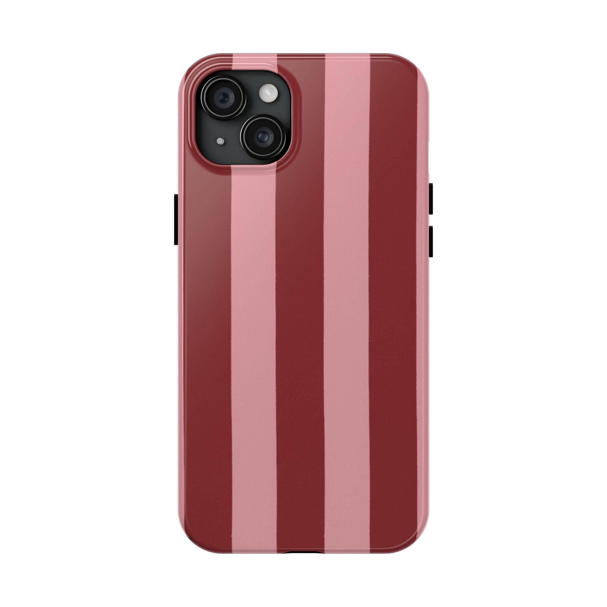 Striped Tough Phone Cases, Pink Red Cool Accessories, Protective Phone Covers, Trendy Mobile Cases, Stylish Device Protectors