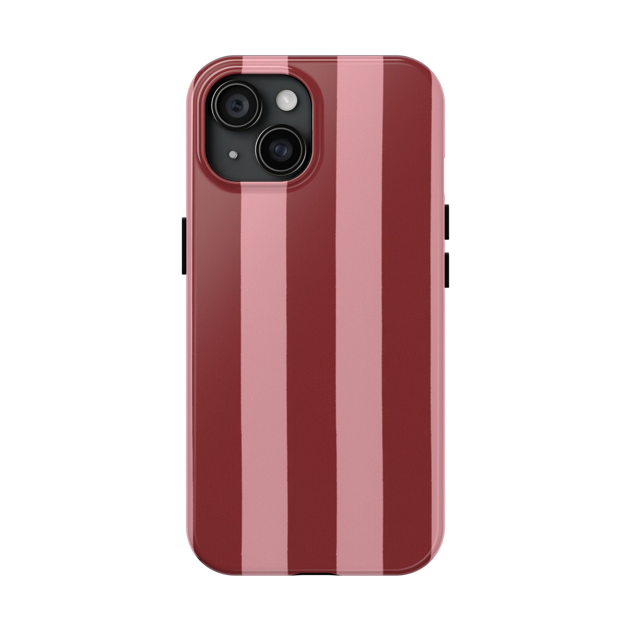 Striped Tough Phone Cases, Pink Red Cool Accessories, Protective Phone Covers, Trendy Mobile Cases, Stylish Device Protectors